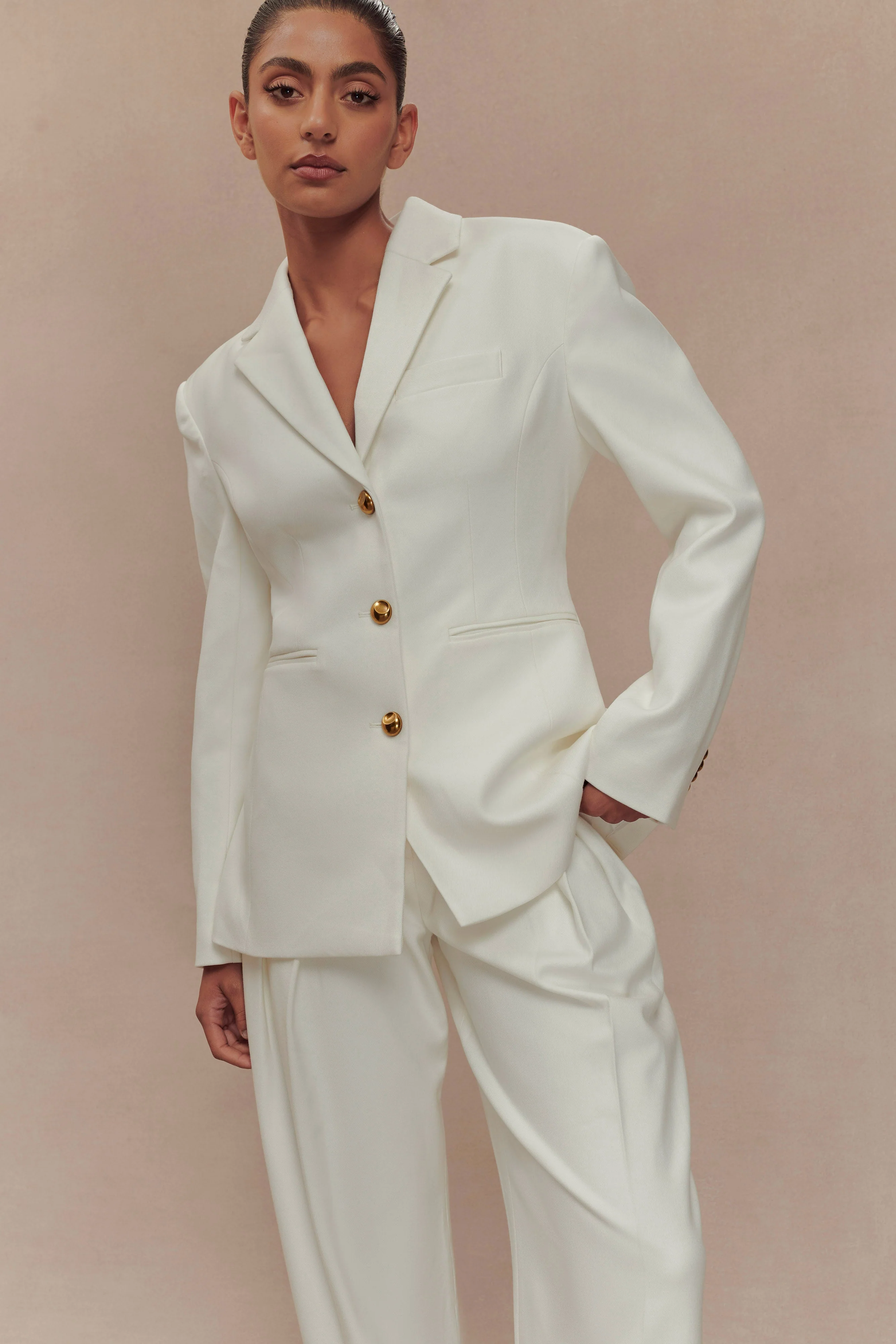 Bellamy Cinched Blazer - Ivory - Image 9