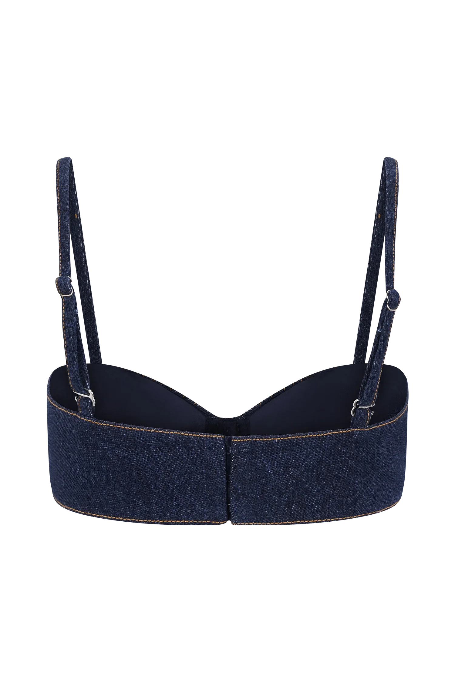 Belle Denim Cropped Bralette - Indigo Blue - Image 8
