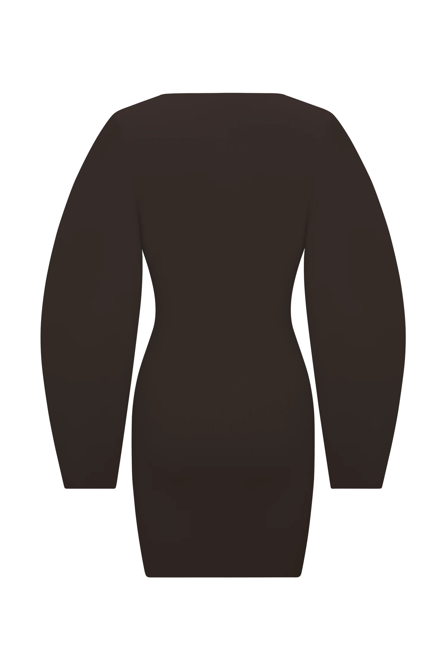 Billy Balloon Sleeve Knit Mini Dress - Dark Chocolate - Image 8