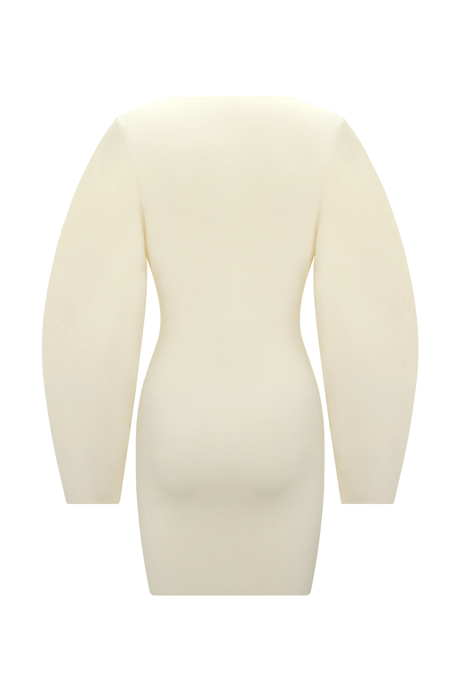 Billy Balloon Sleeve Knit Mini Dress - Ivory - Image 8
