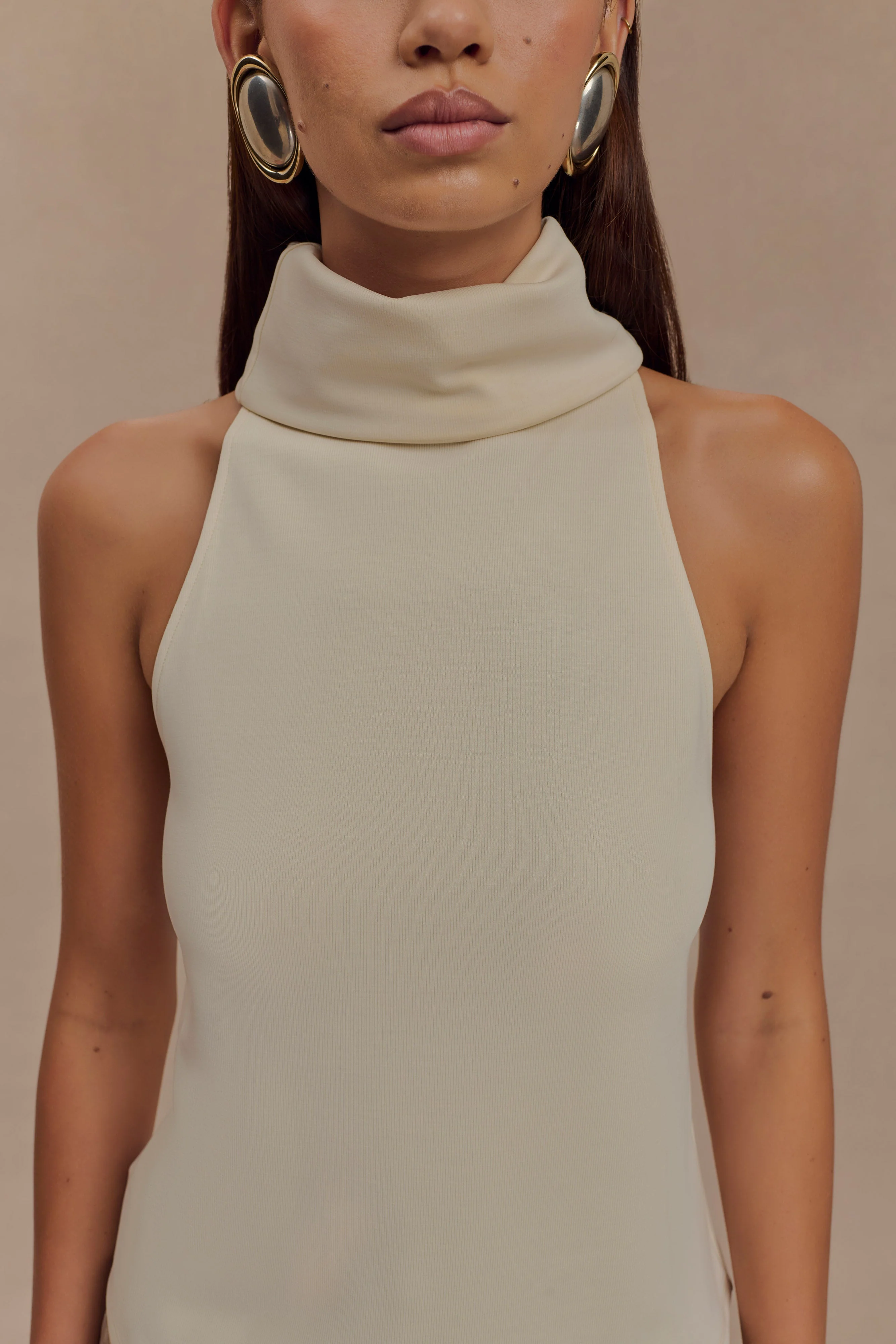 Birdie High Neck Sleeveless Top - Ivory - Image 4
