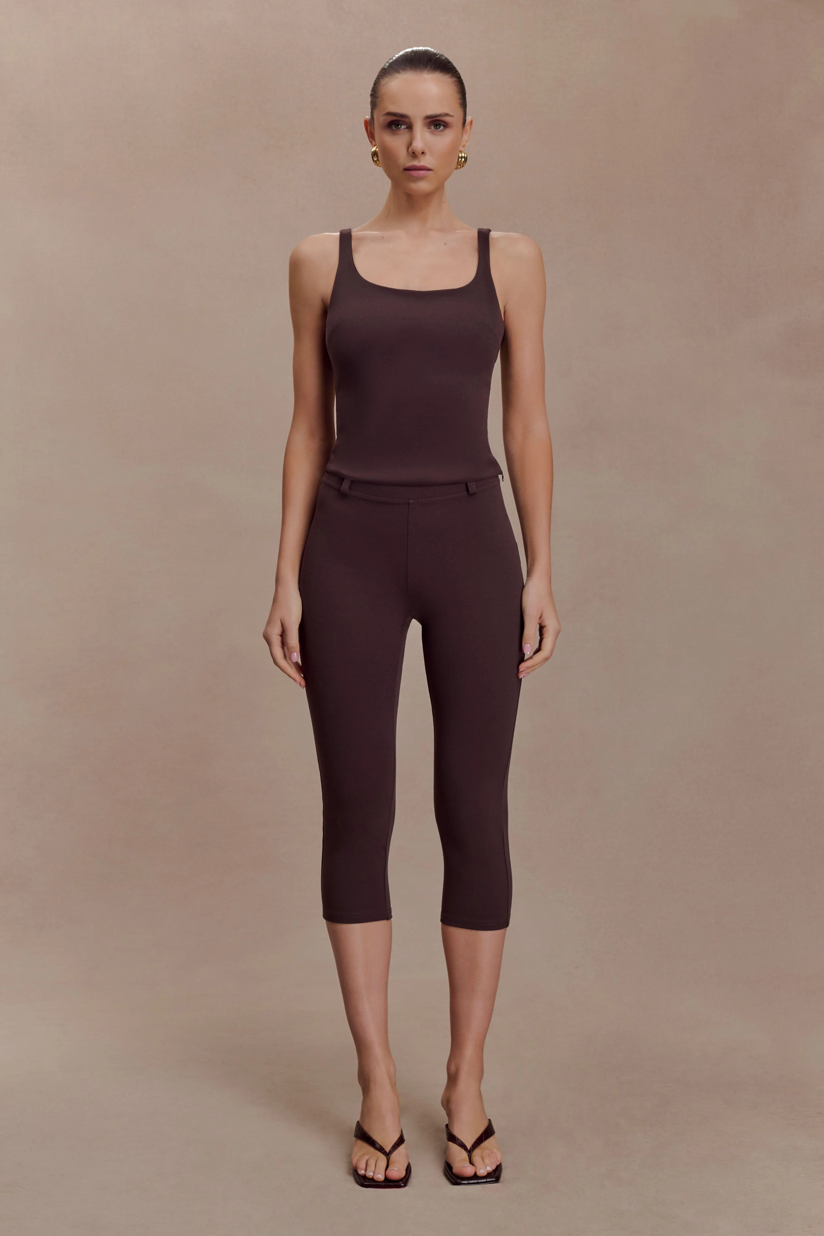 Blanca Stretch Crepe Cami Top - Chocolate - Image 5