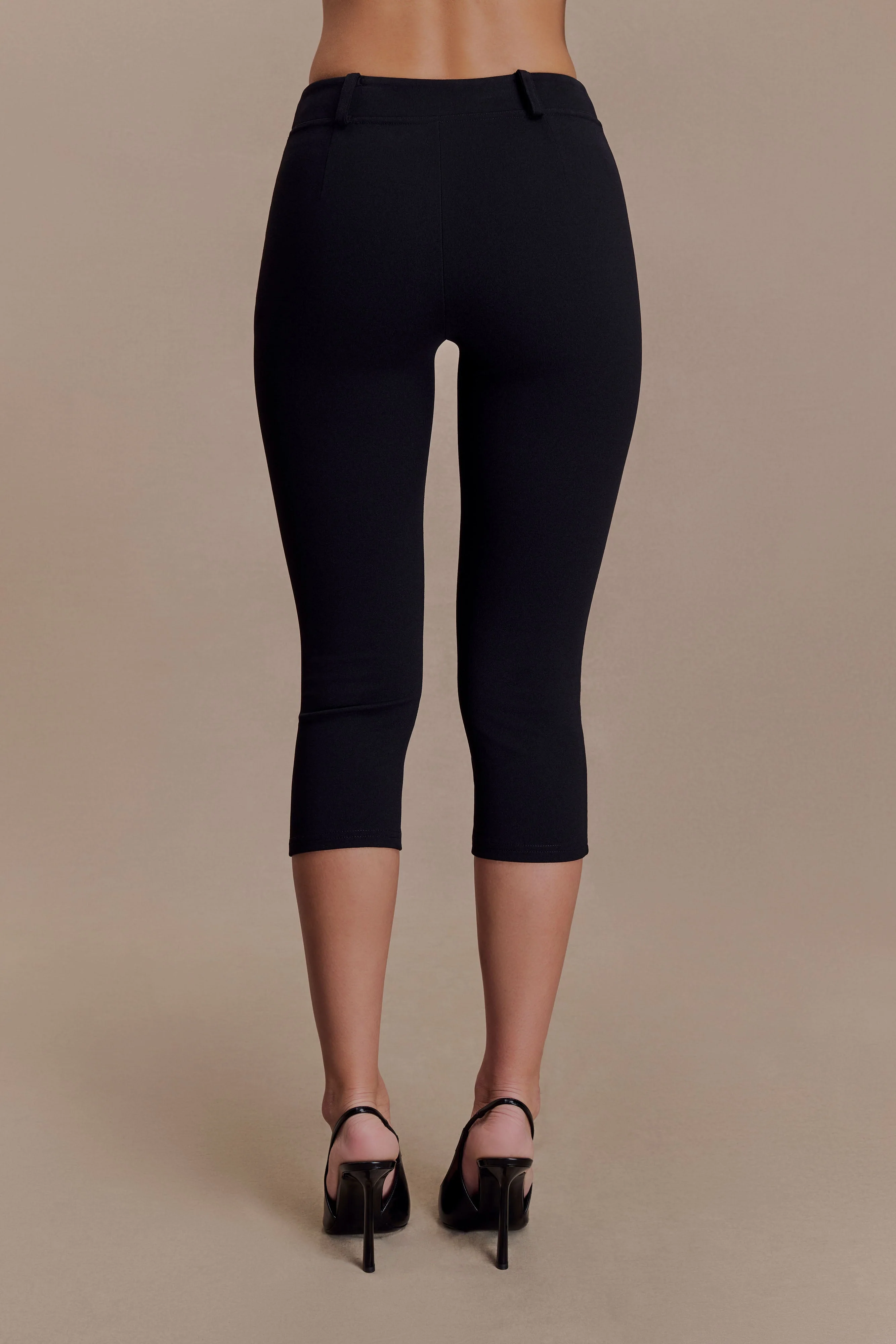 Blanca Stretch Crepe Capri Pants - Black - Image 5