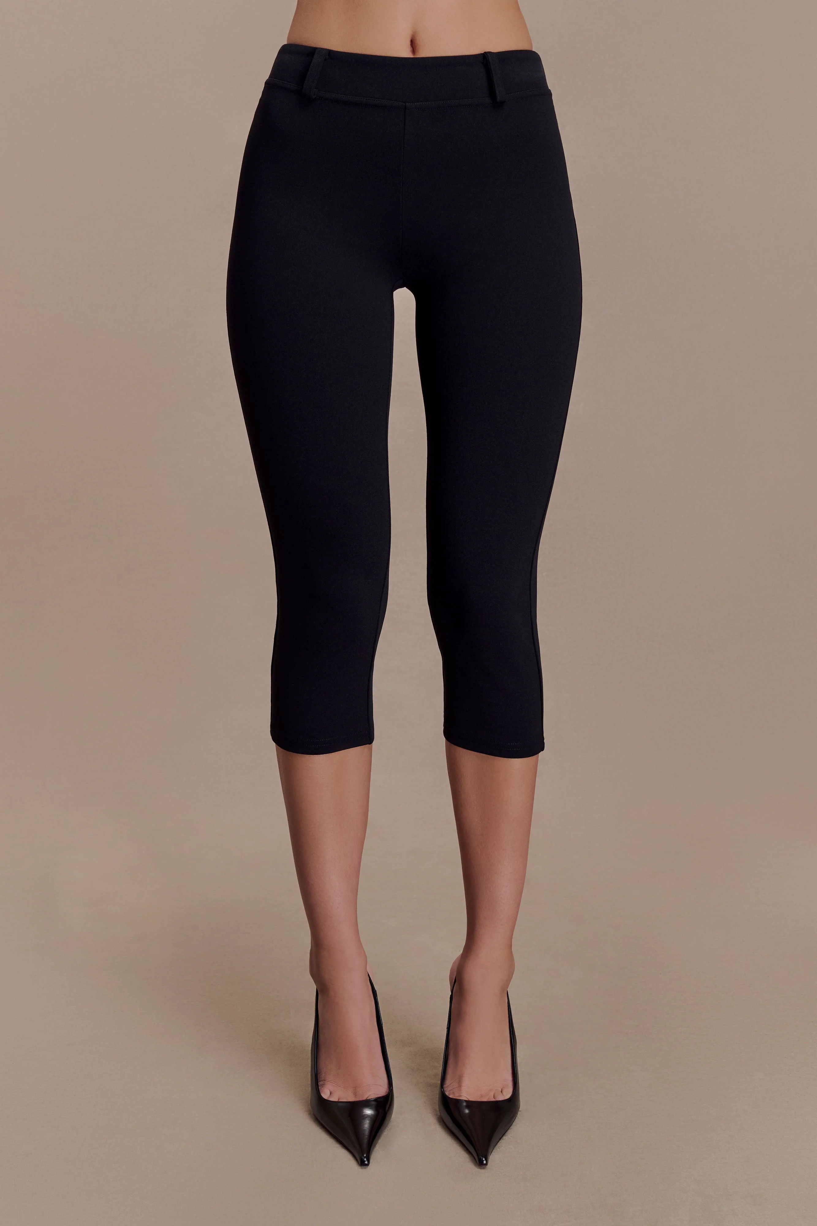 Blanca Stretch Crepe Capri Pants - Black - Image 6