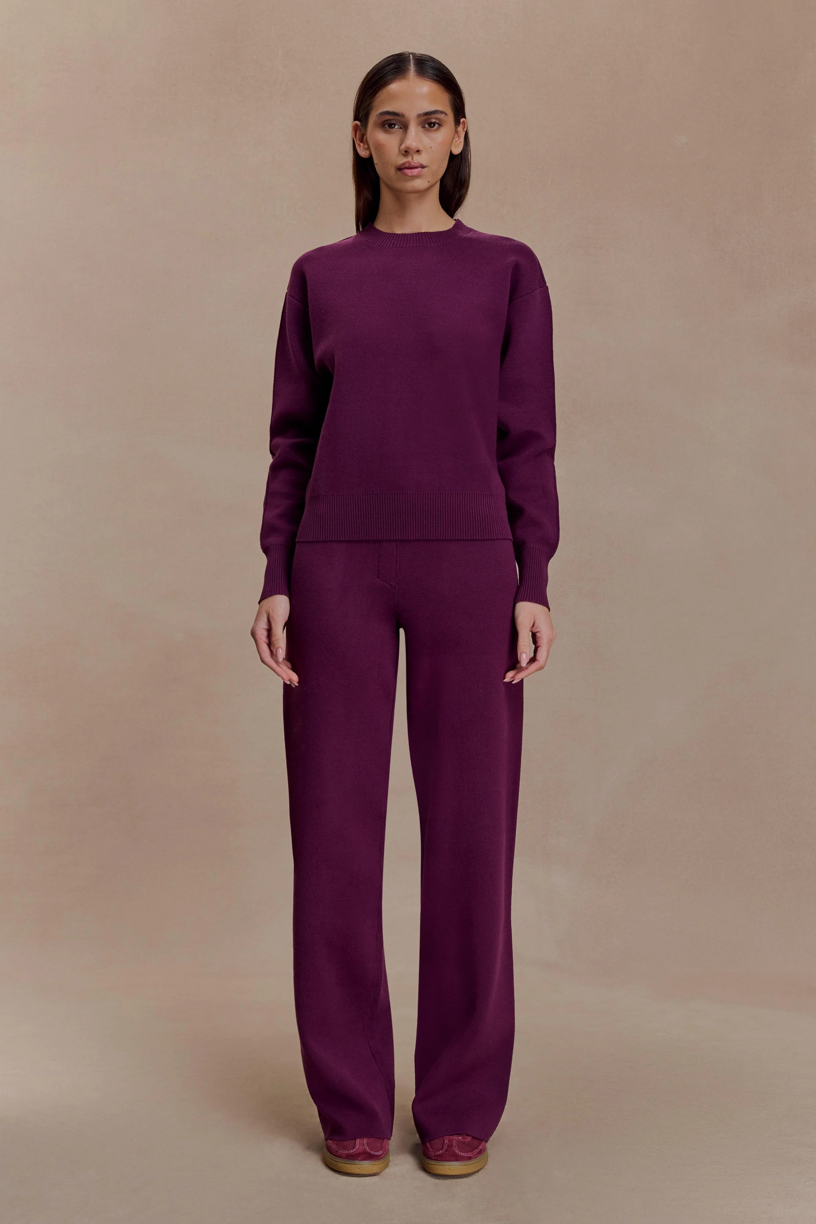 Braxton Cozy Knit Jumper - Plum - Image 5