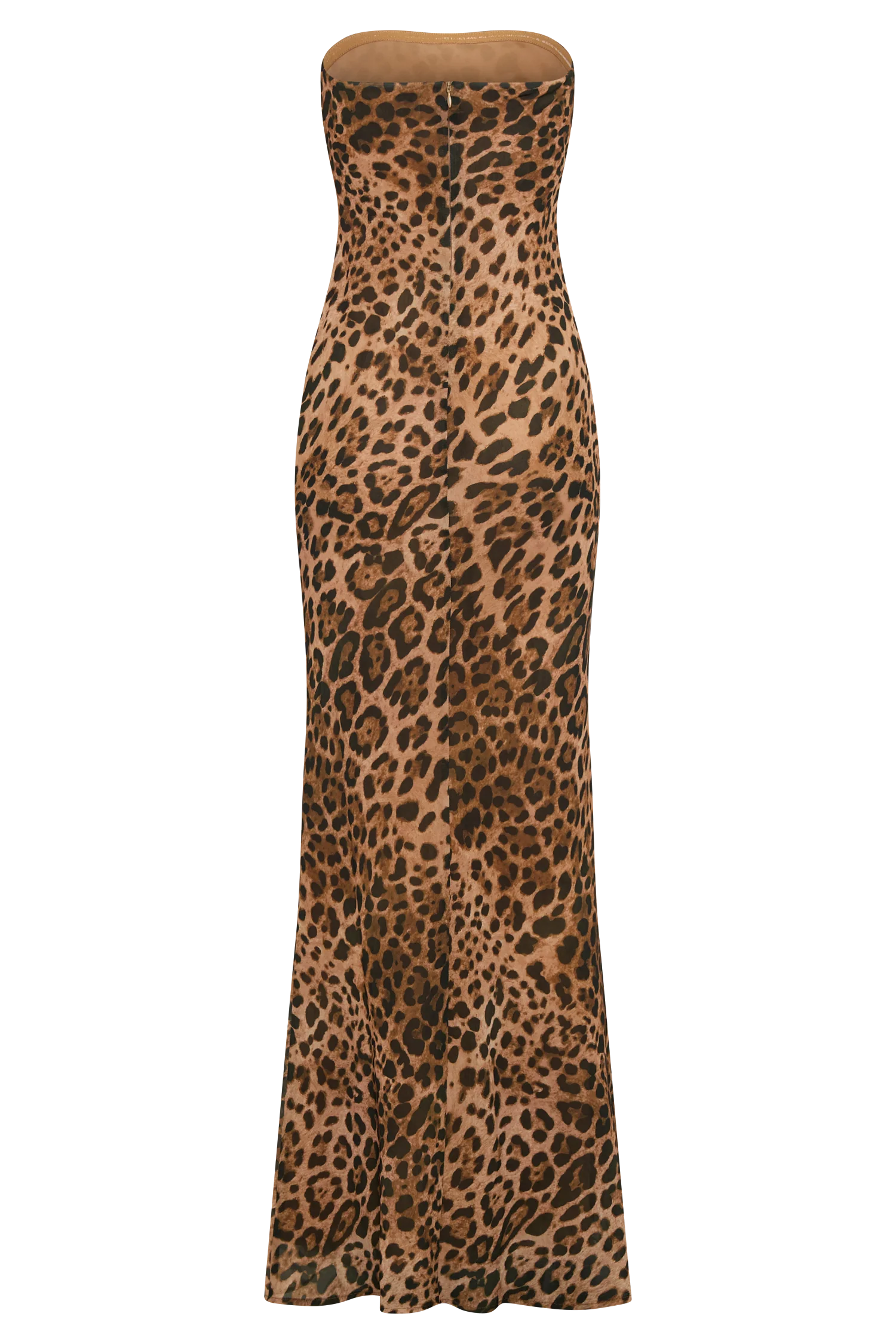 Breanna Strapless Chiffon Maxi Dress - Leopard Print - Image 6