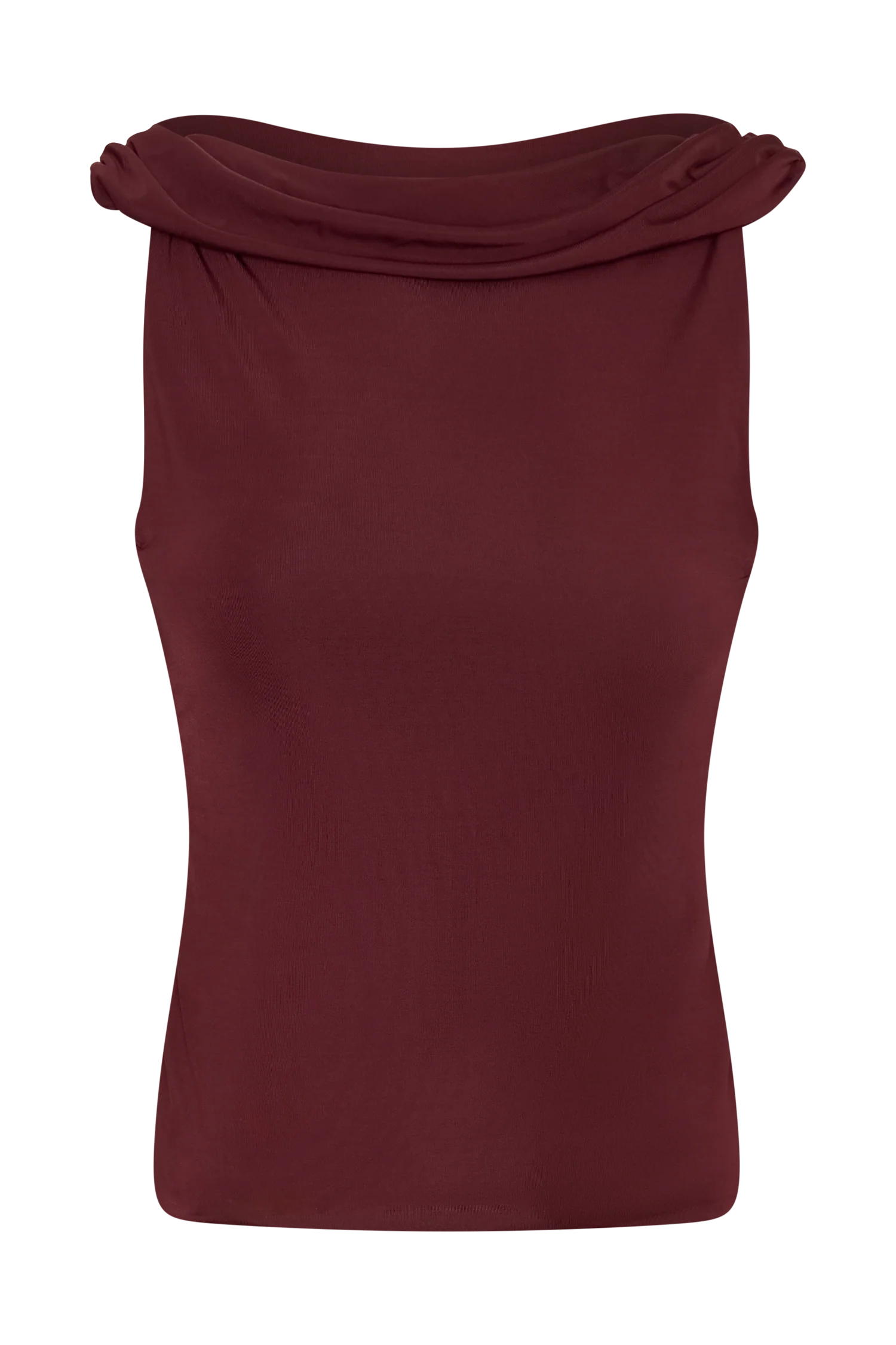 Bridget Slinky Cowl Back Top - Burgundy - Image 9