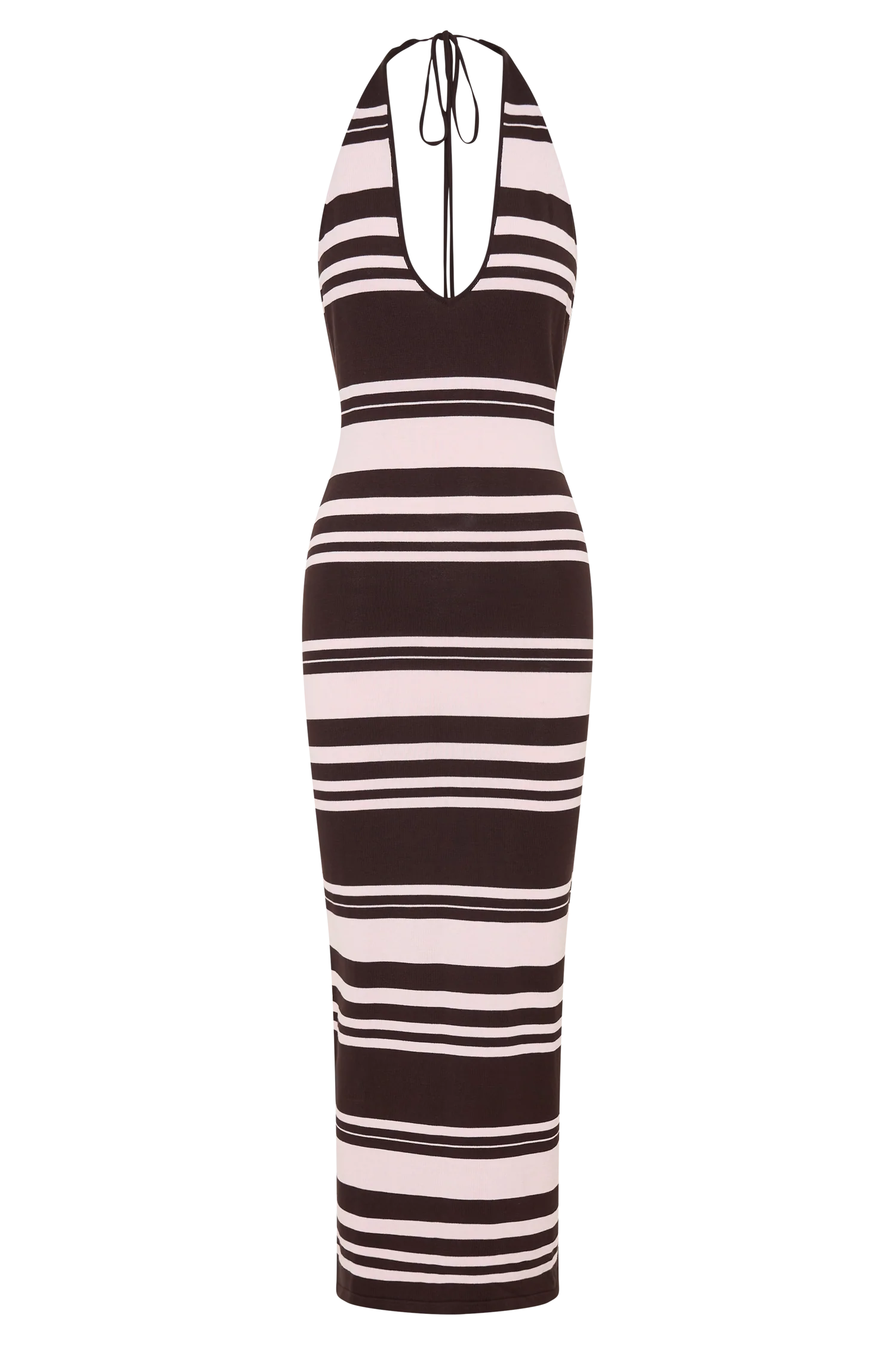Brienne Stripe Midi Dress - Pink/Chocolate - Image 9
