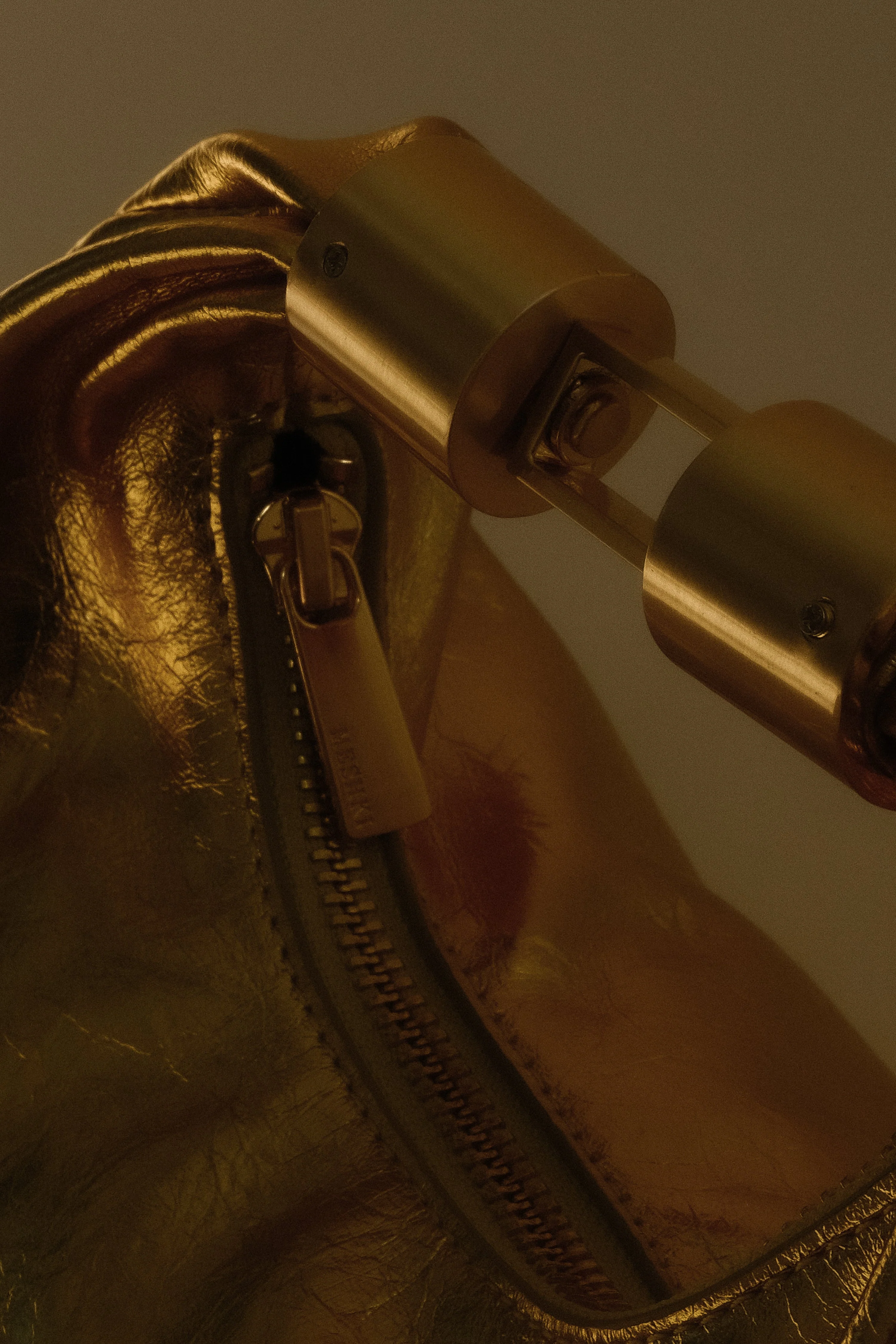 Bristol Mini Croissant Leather Bag - Gold - Image 3