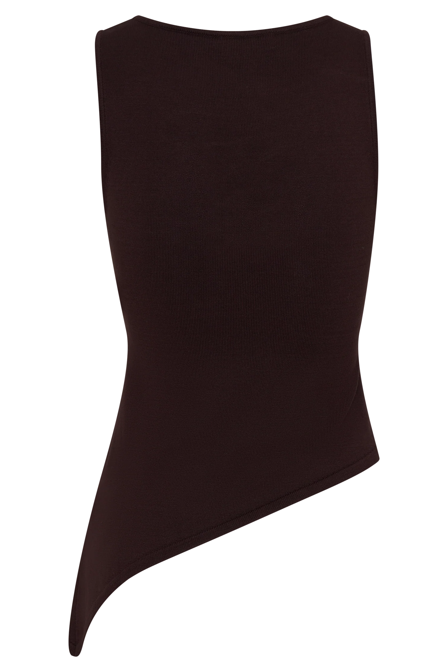 Brock Asymmetrical Neckline Knit Top - Dark Chocolate - Image 7