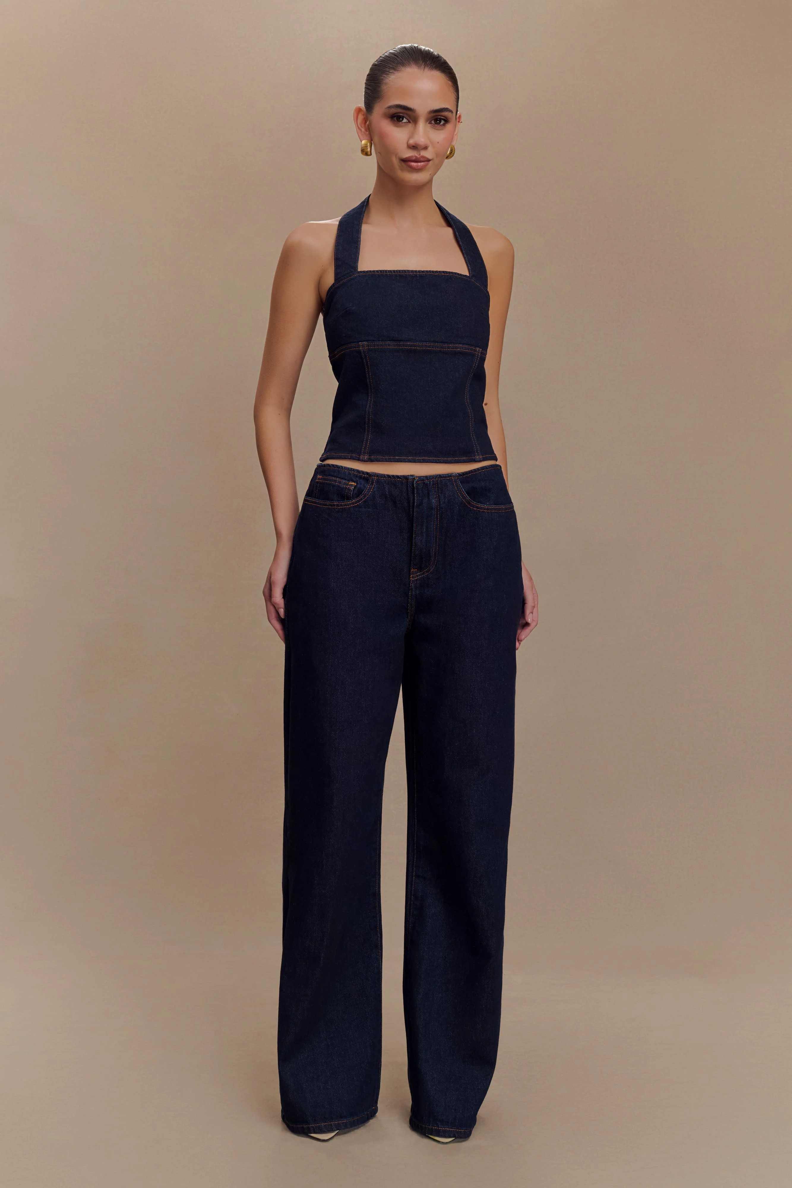 Caitlin Mid Rise Denim Jeans - Indigo Blue - Image 5