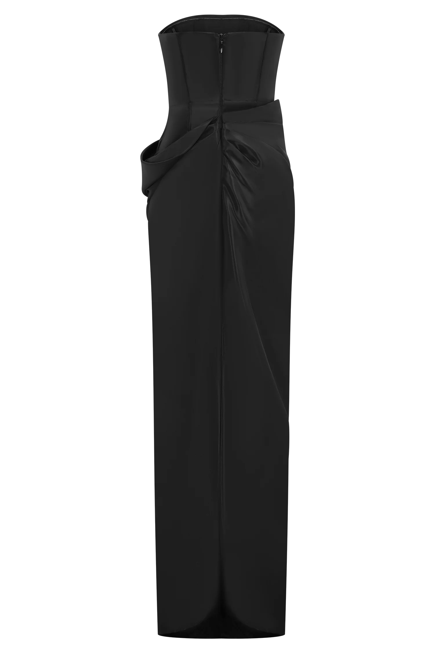 Calliope Strapless Organza Maxi Dress - Black - Image 8