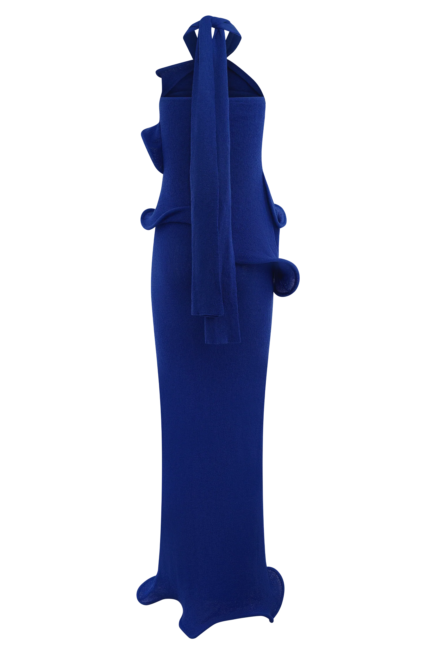Caprice Halter Knit Maxi Dress - Cobalt - Image 9