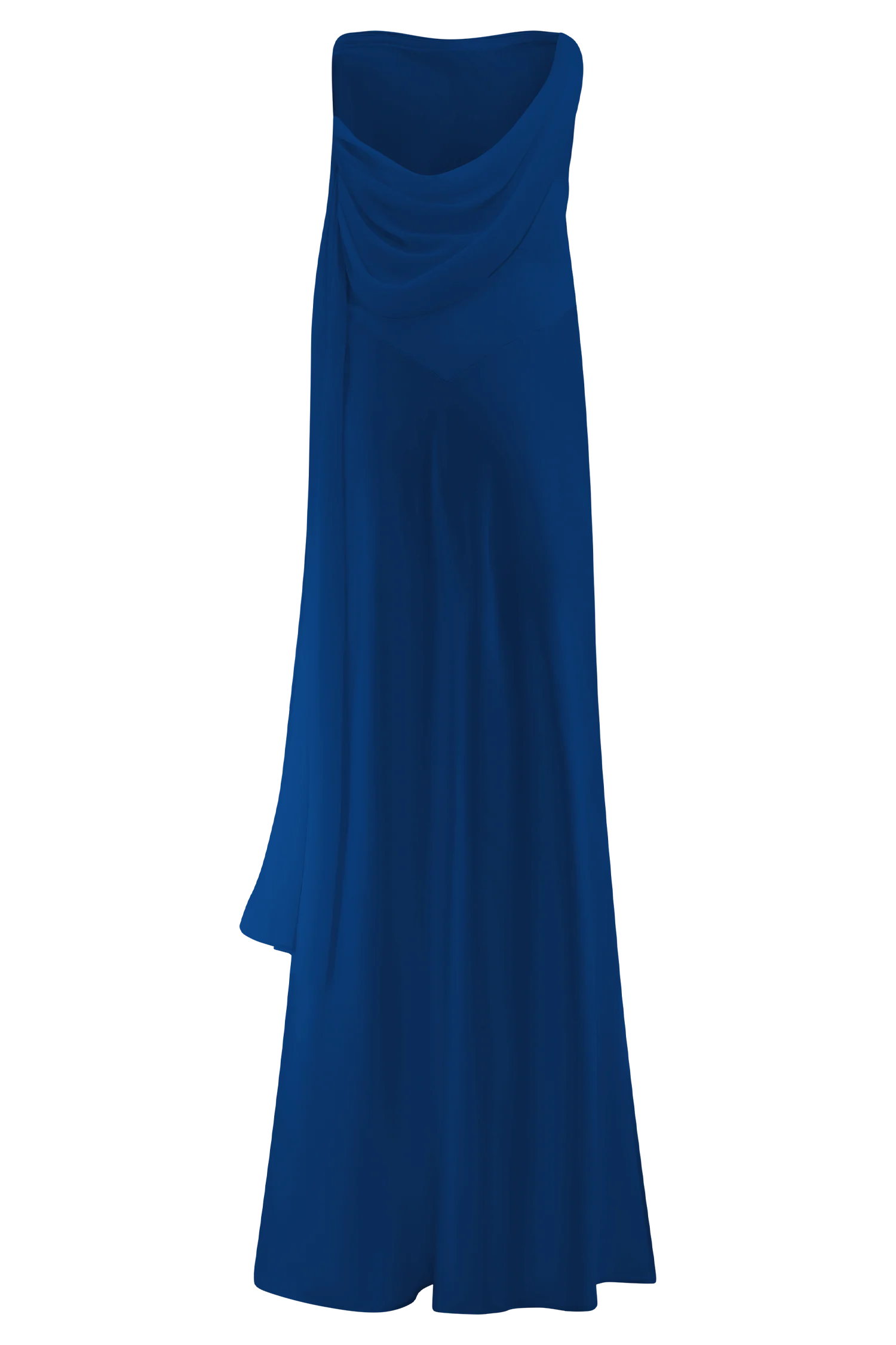 Carah Satin And Chiffon Maxi Dress - Cobalt - Image 6