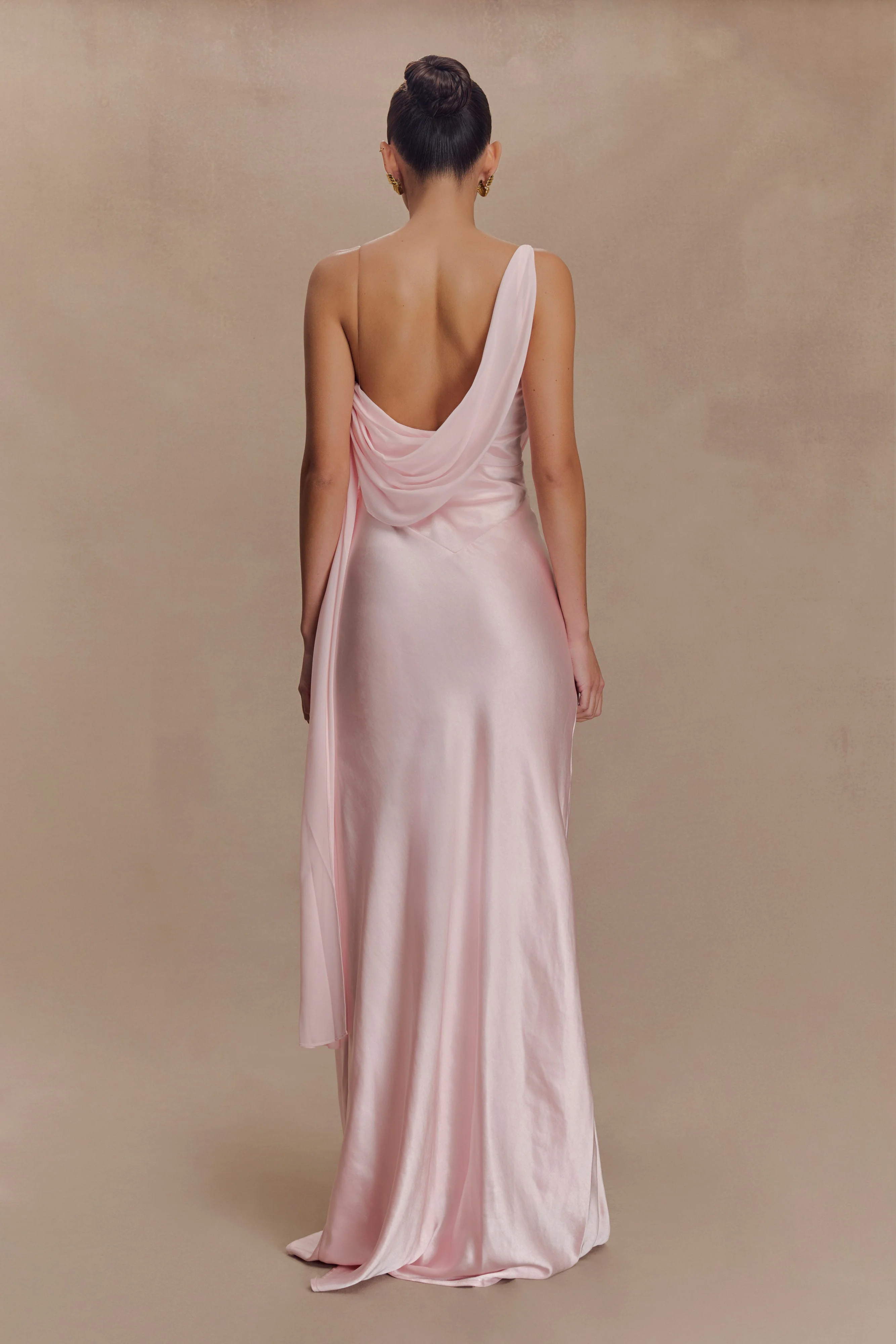 Carah Satin And Chiffon Maxi Dress - Pale Pink - Image 2