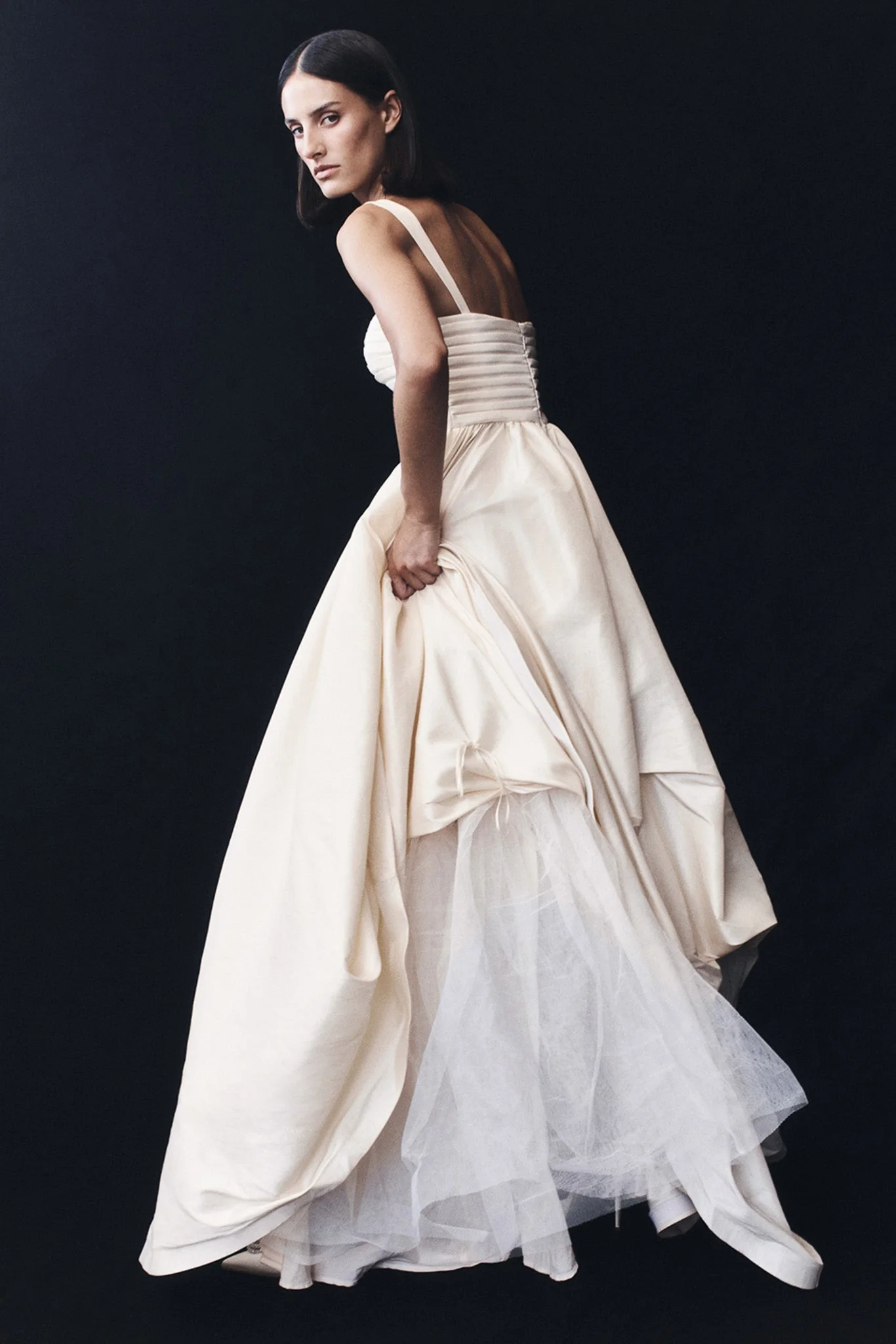 Carla Ruched Gown - Cream Ivory - Image 8