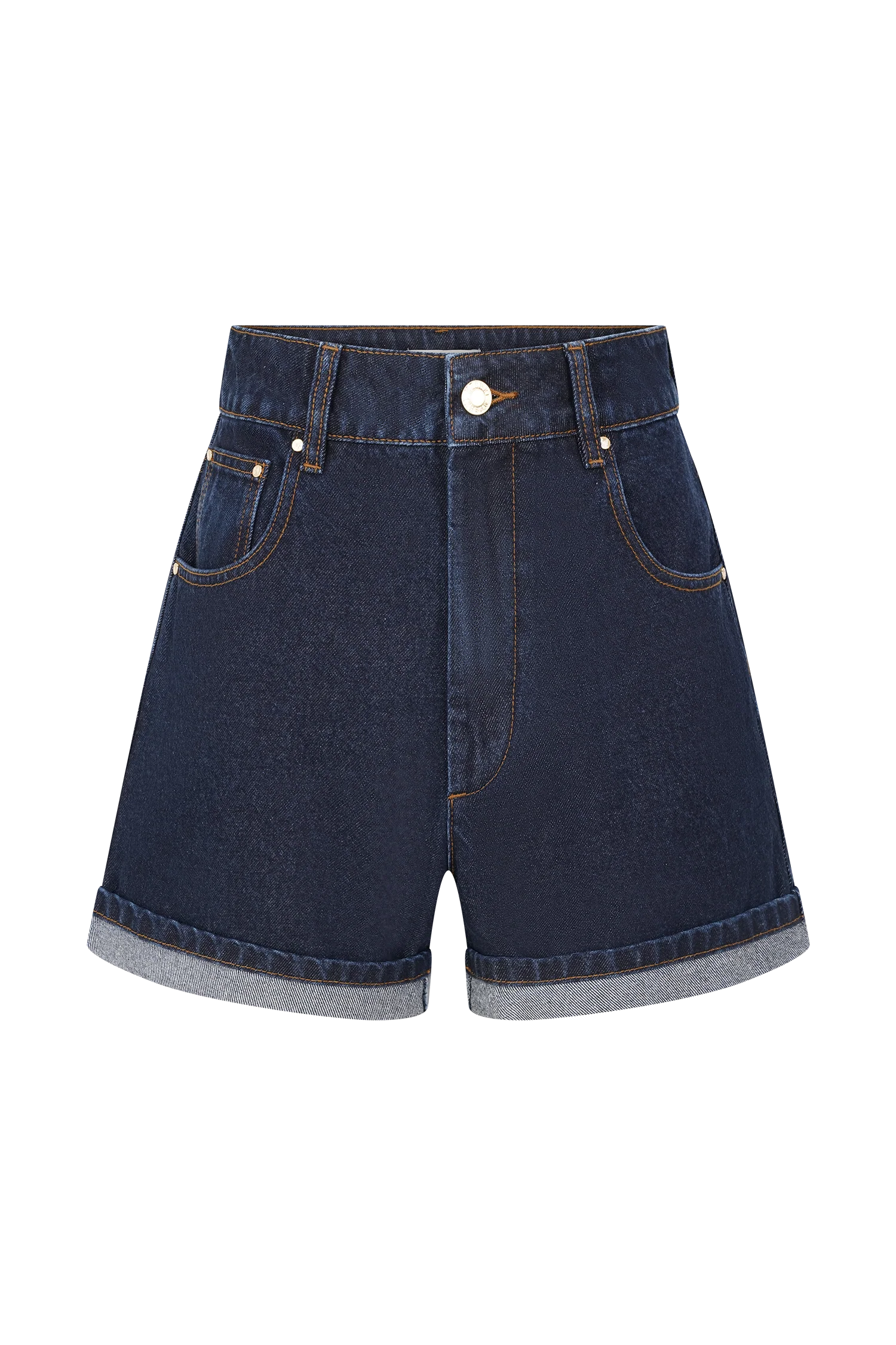 Carlene Cuffed Denim Shorts - Indigo Blue - Image 9