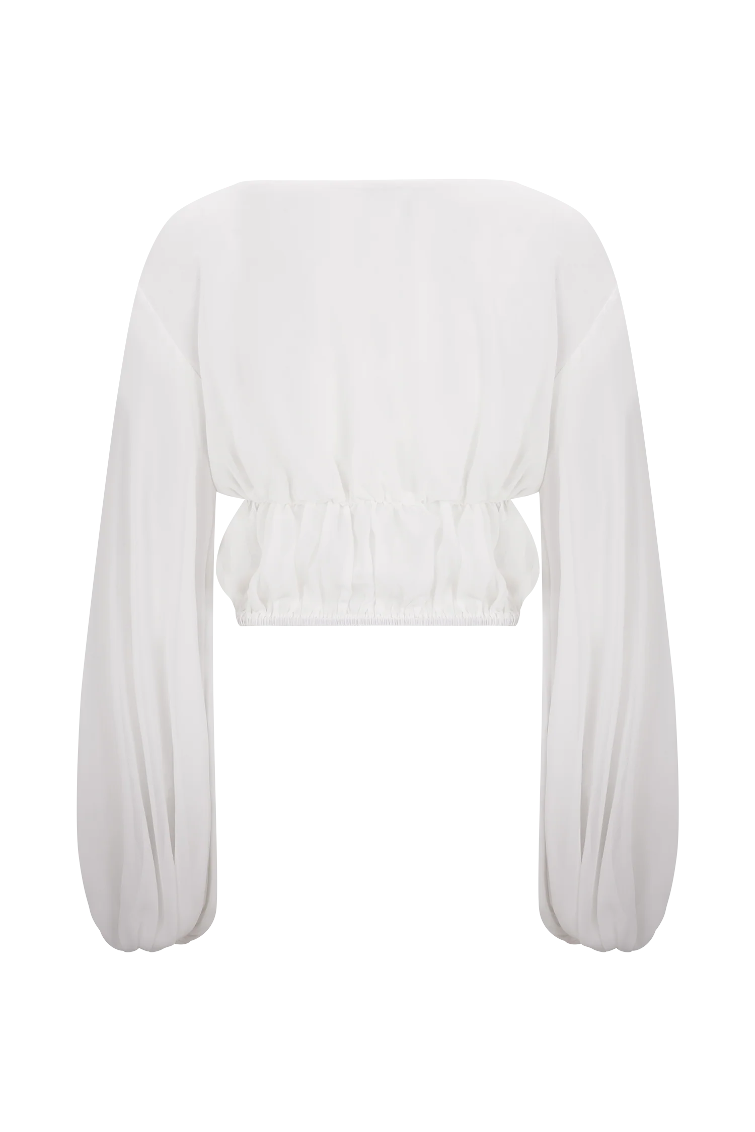 Carlie Chiffon Cross Tie Top - Ivory - Image 9