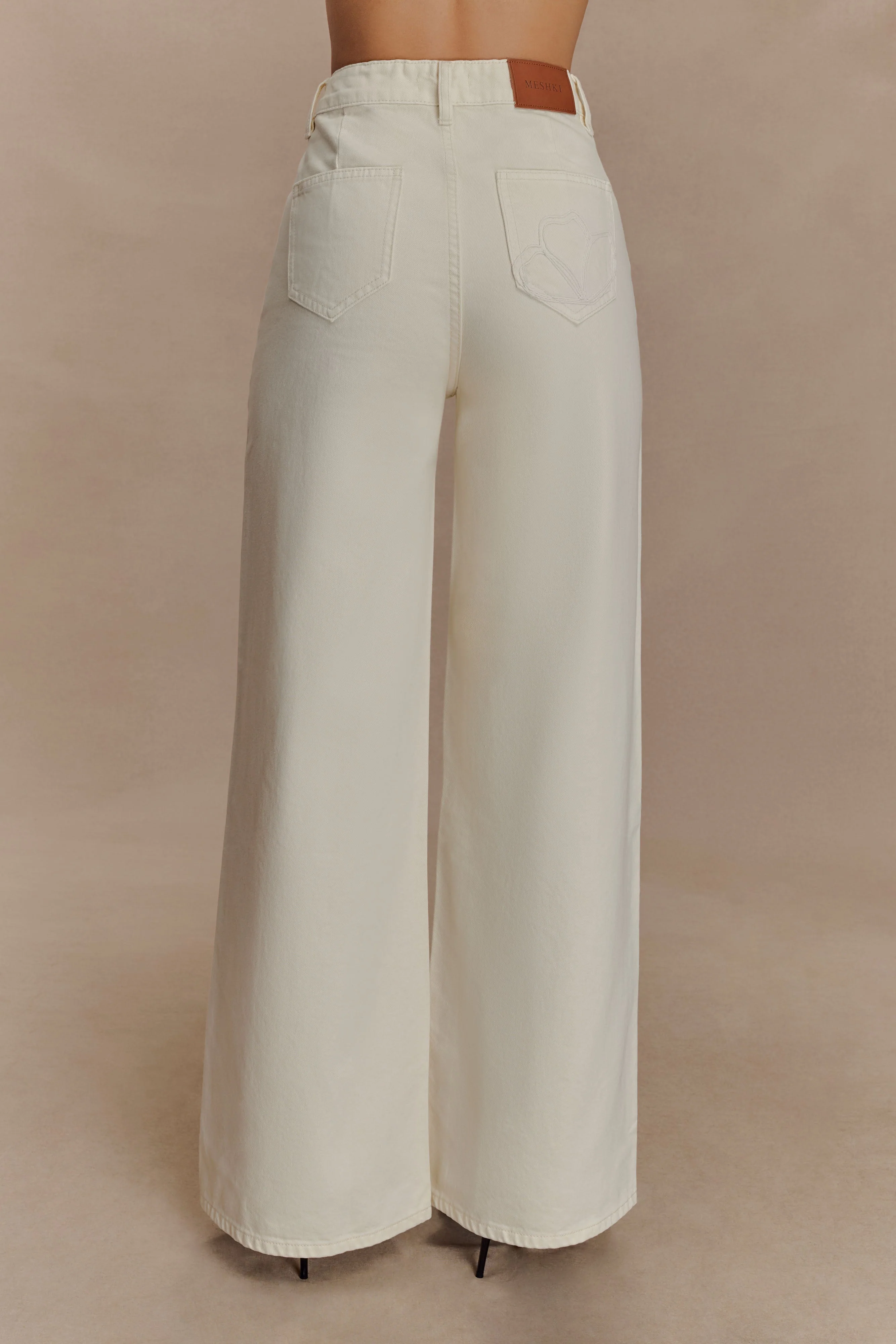 Carmella Embroided Jeans - Ecru - Image 2