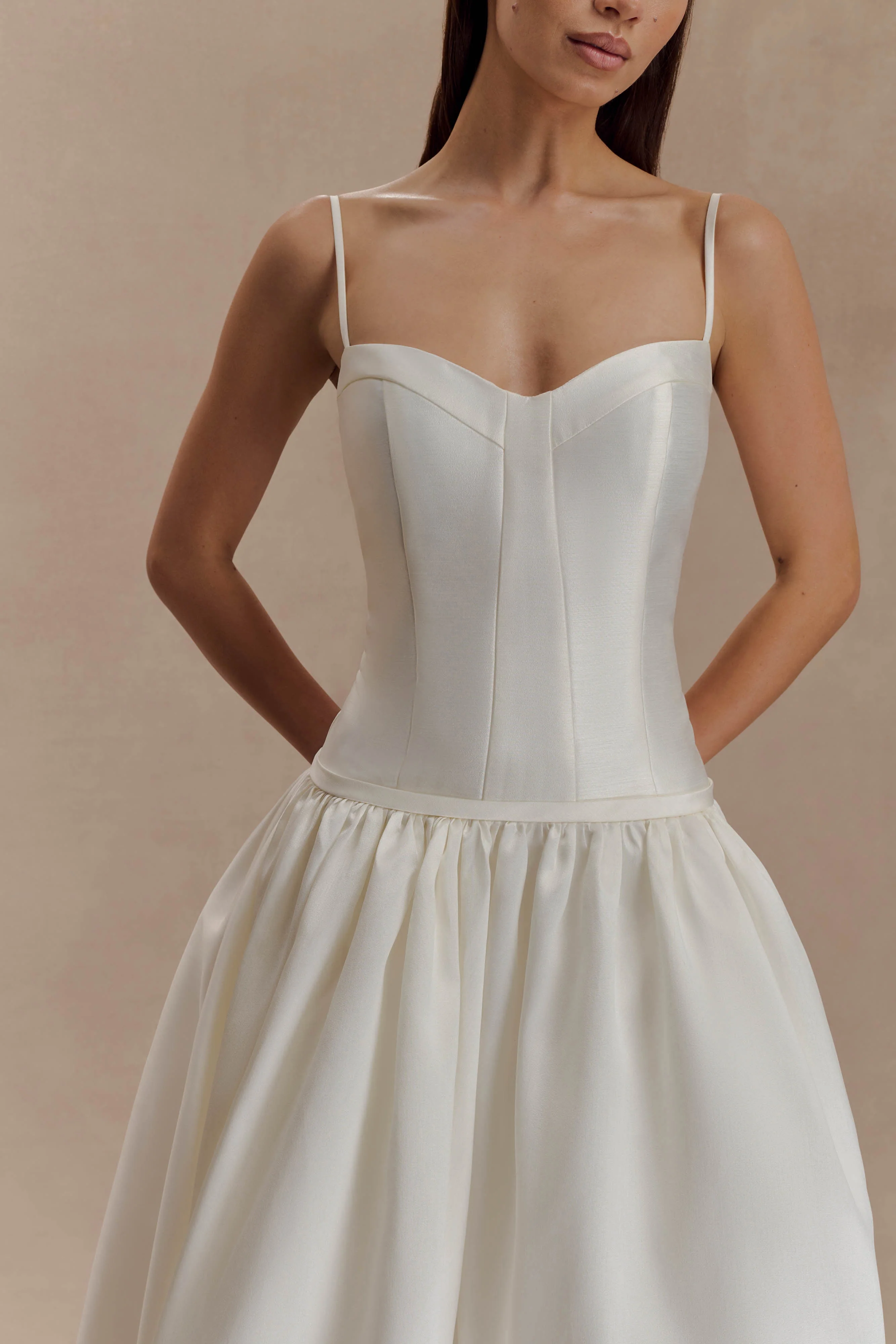 Carol Taffeta Maxi Gown - Ivory - Image 3