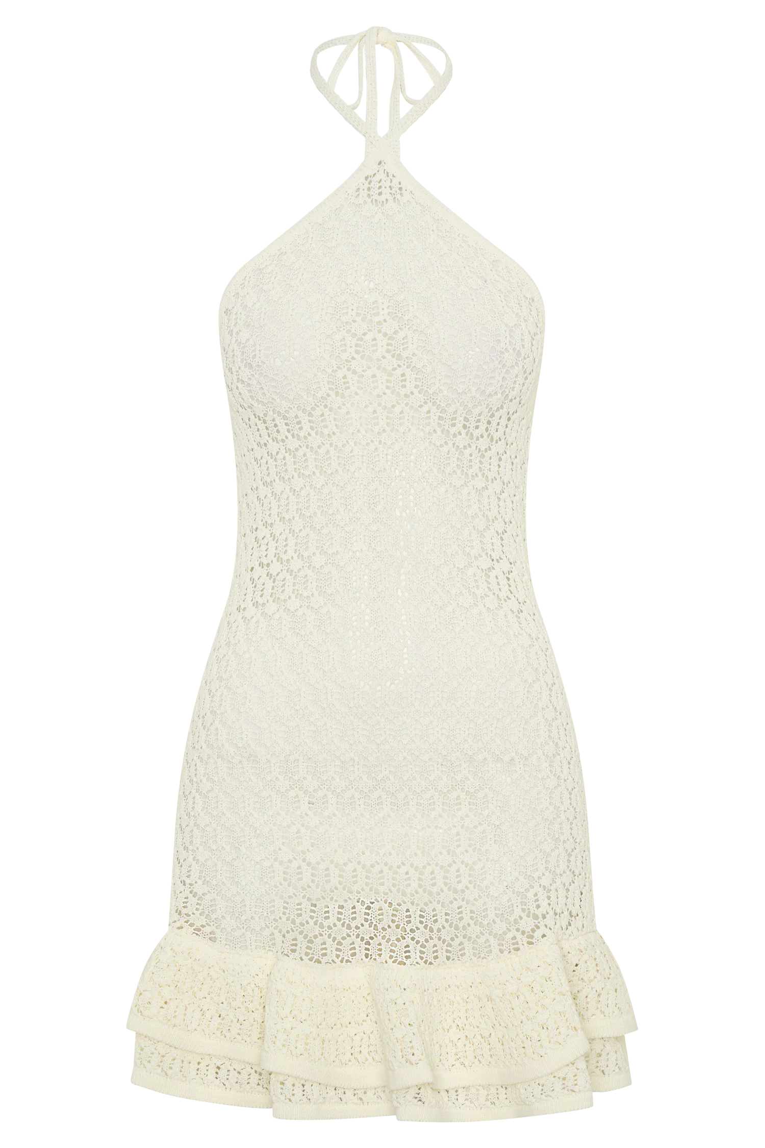 Carrisa Crochet Knit Mini Dress - White - Image 9