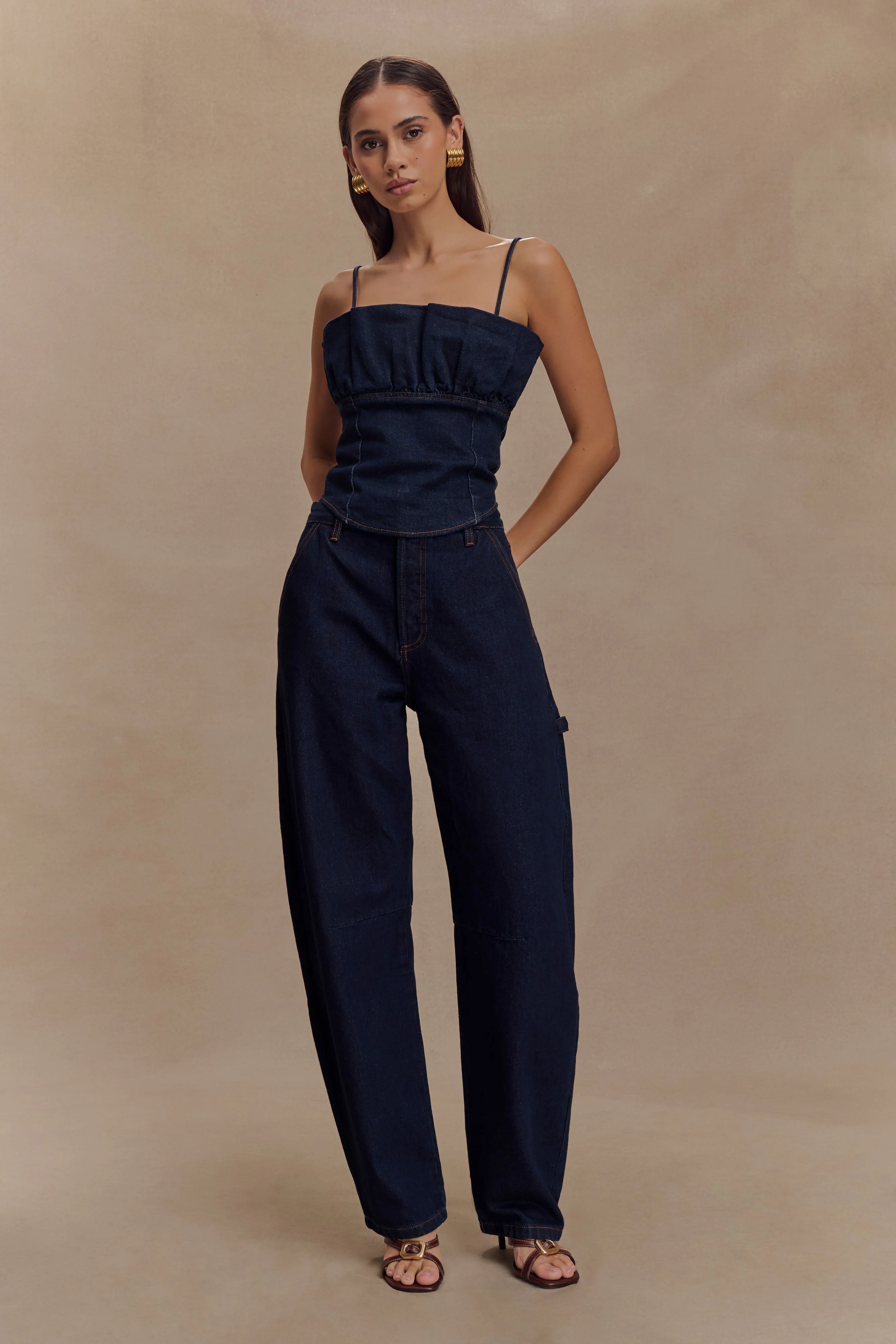 Cecilia Denim Frill Corset - Indigo Blue - Image 7