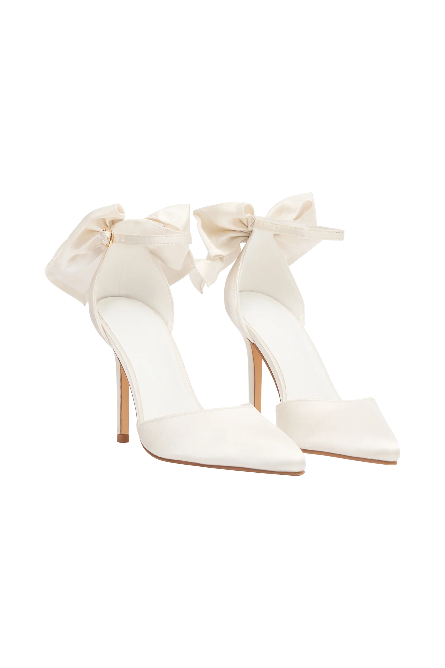 Charmed Satin Bow Heel - White - Image 10