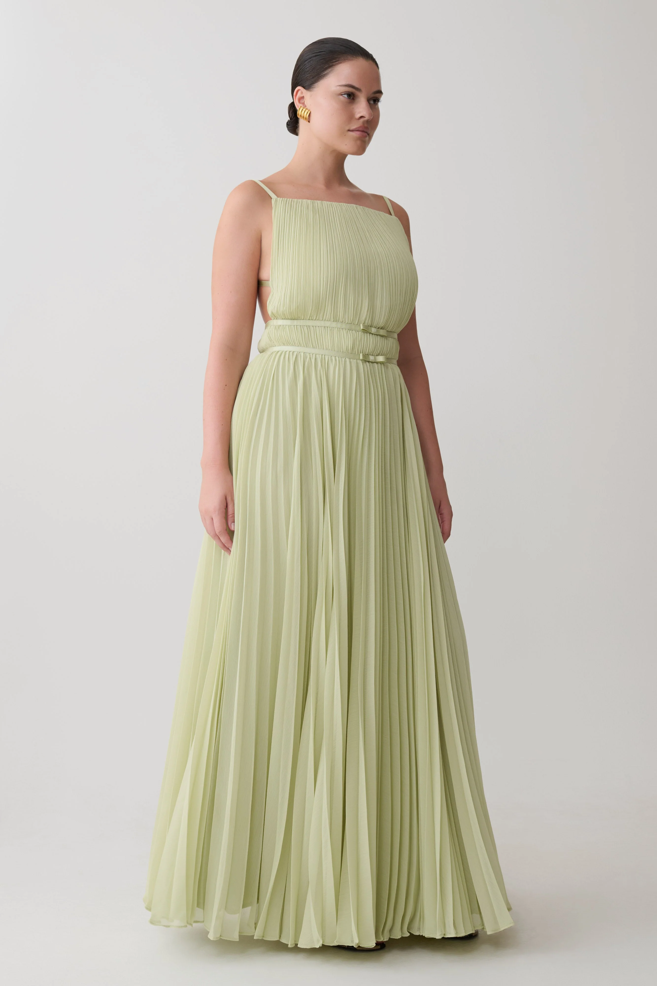 Clarisse Pleated Maxi Dress - Sage - Image 6