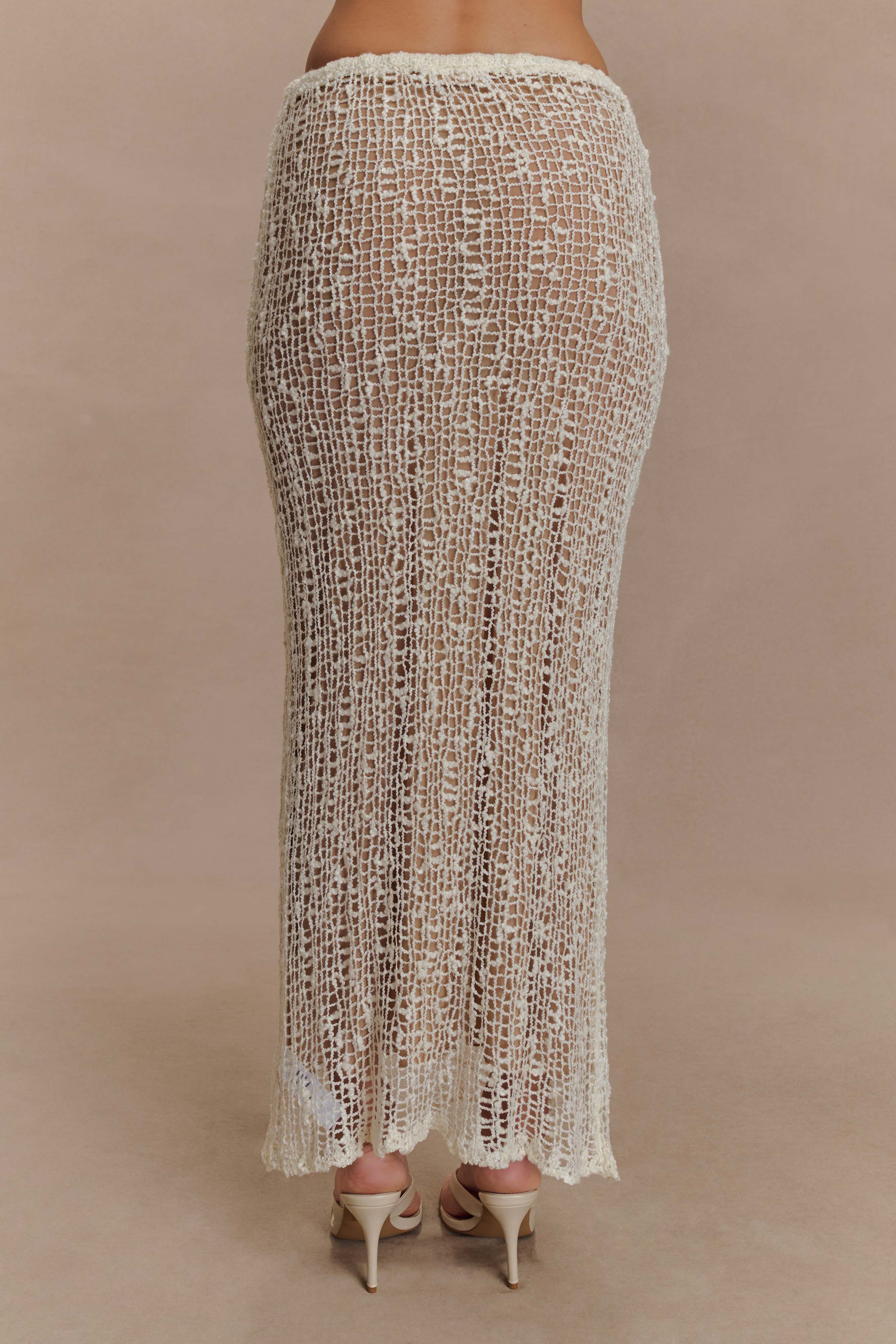 Cordelia Knit Maxi Skirt - Ivory - Image 2