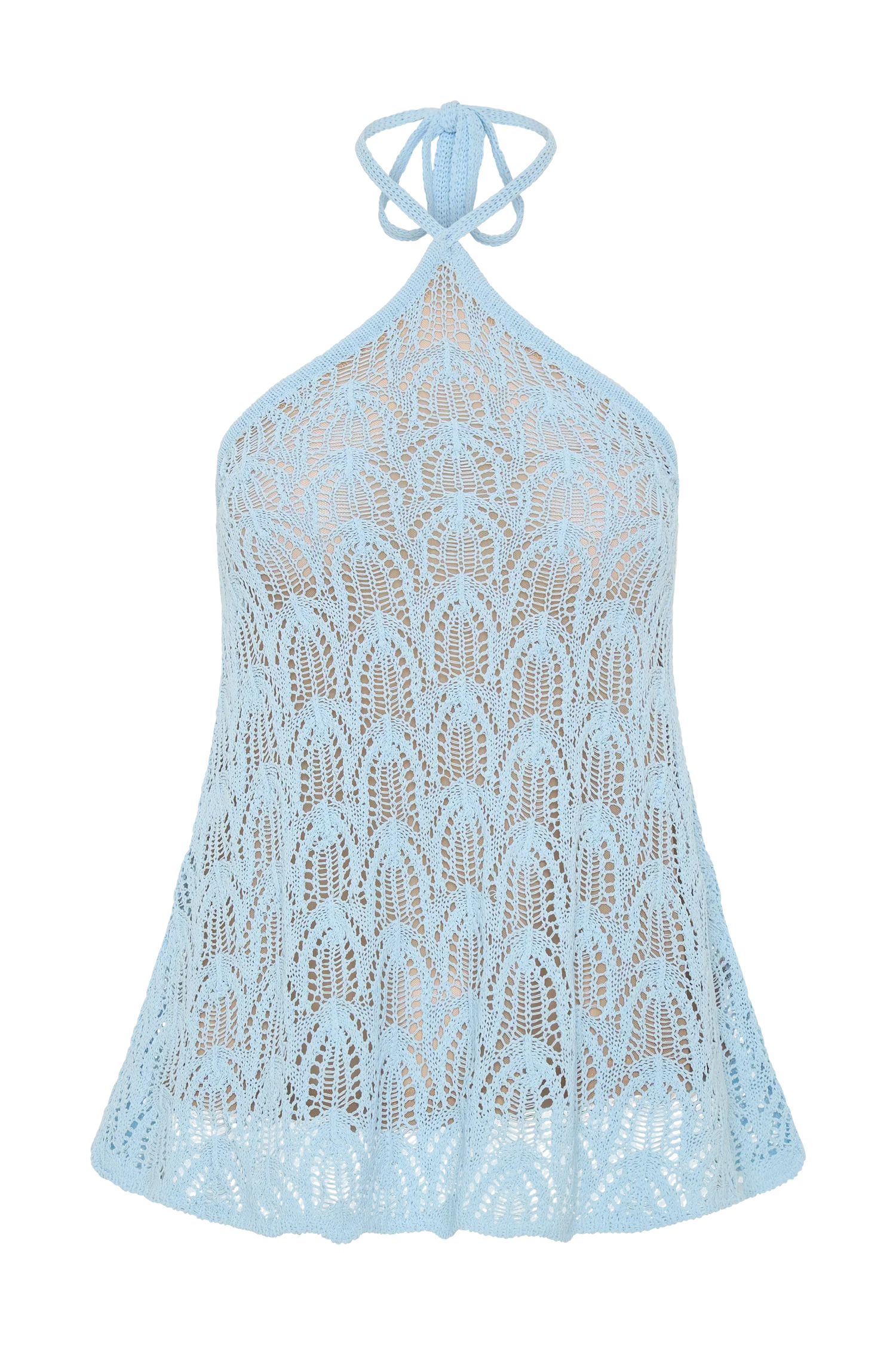 Corey Crochet Halter Neck Top - Light Blue - Image 9