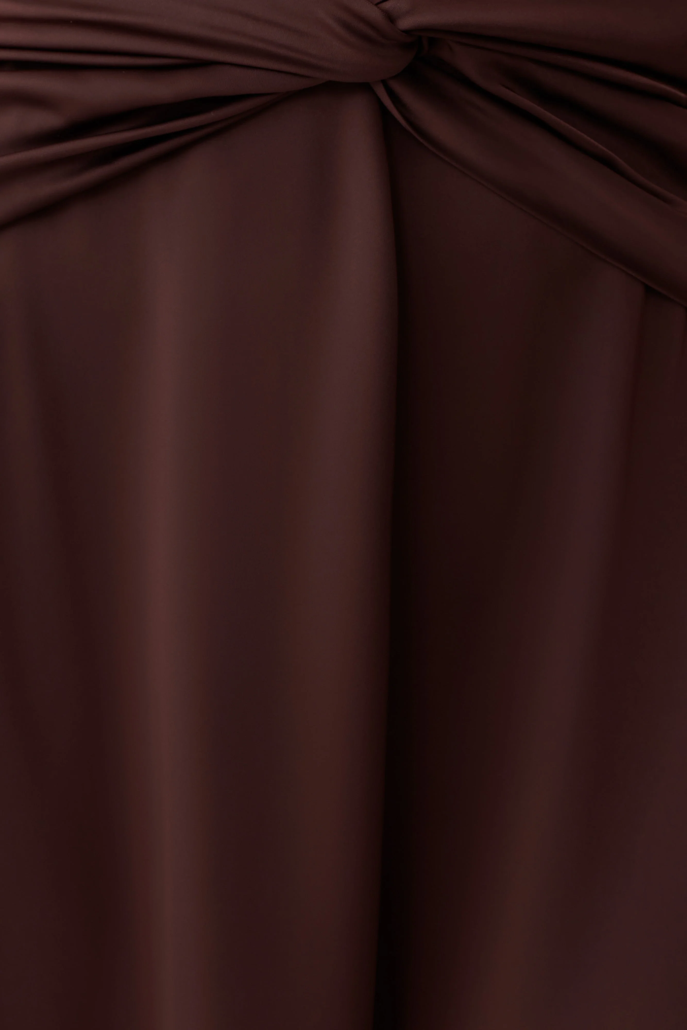 Cyra Plunge Satin Midi Dress - Dark Chocolate - Image 7