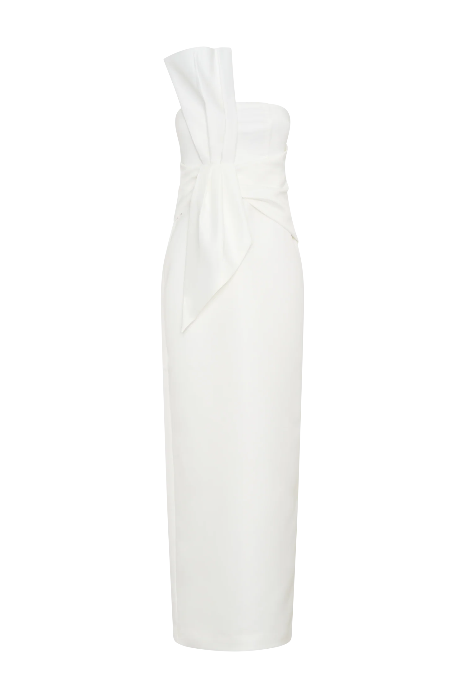 Cyrill Strapless Satin Structured Maxi Dress - White - Image 7