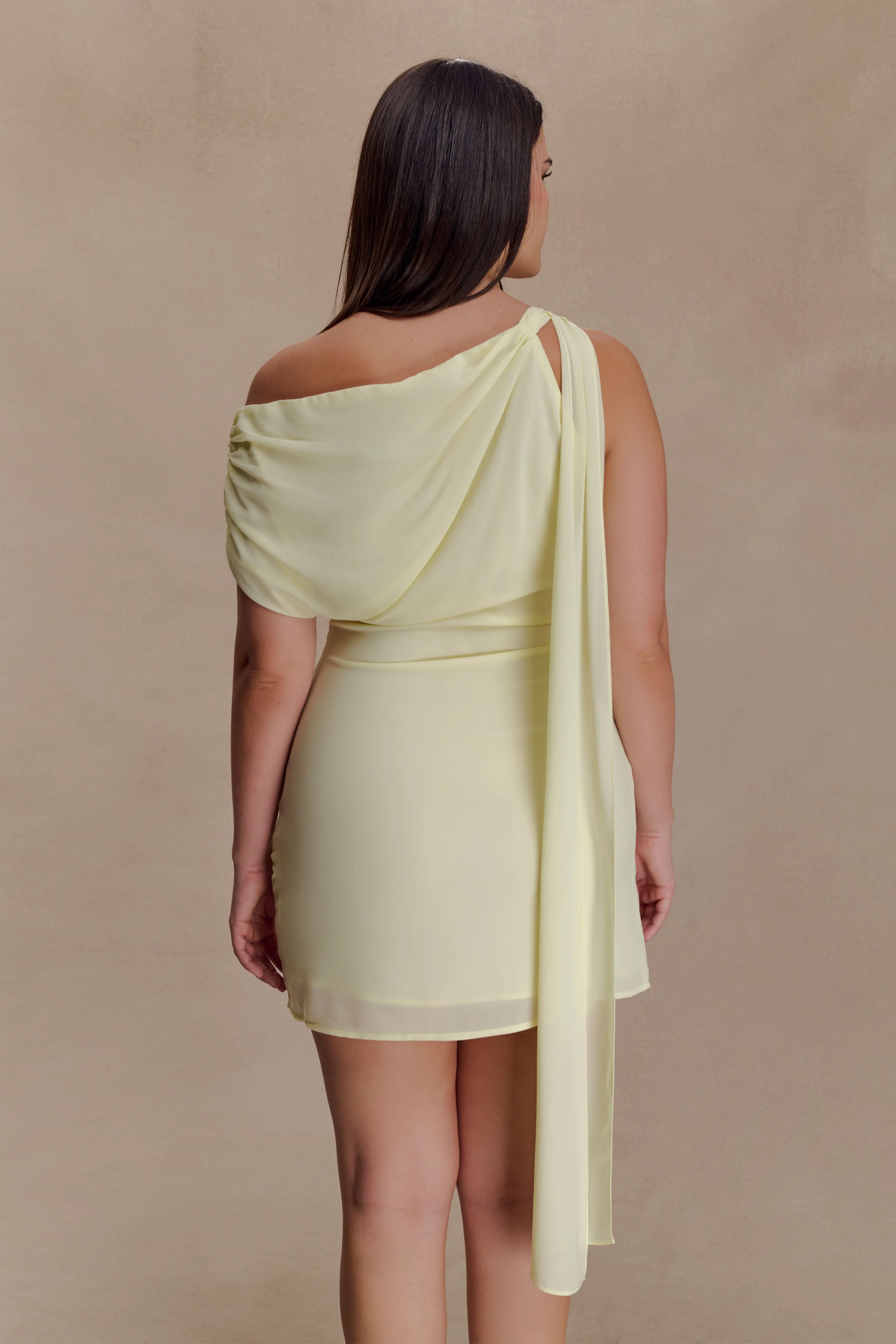 Daisie Chiffon Mini Dress - Lemon - Image 3