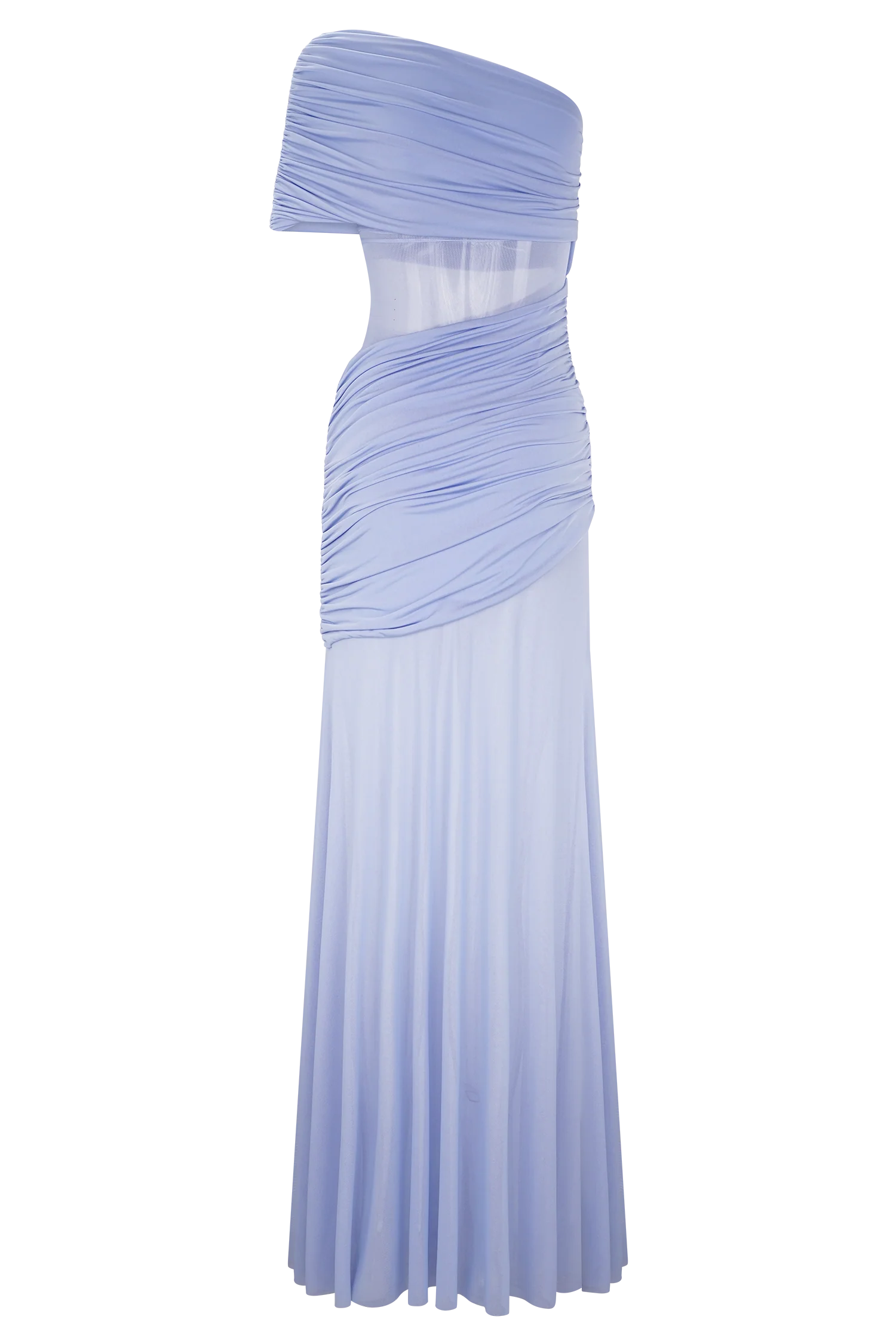Dallas One Shoulder Mesh Maxi Dress - Lavender - Image 6