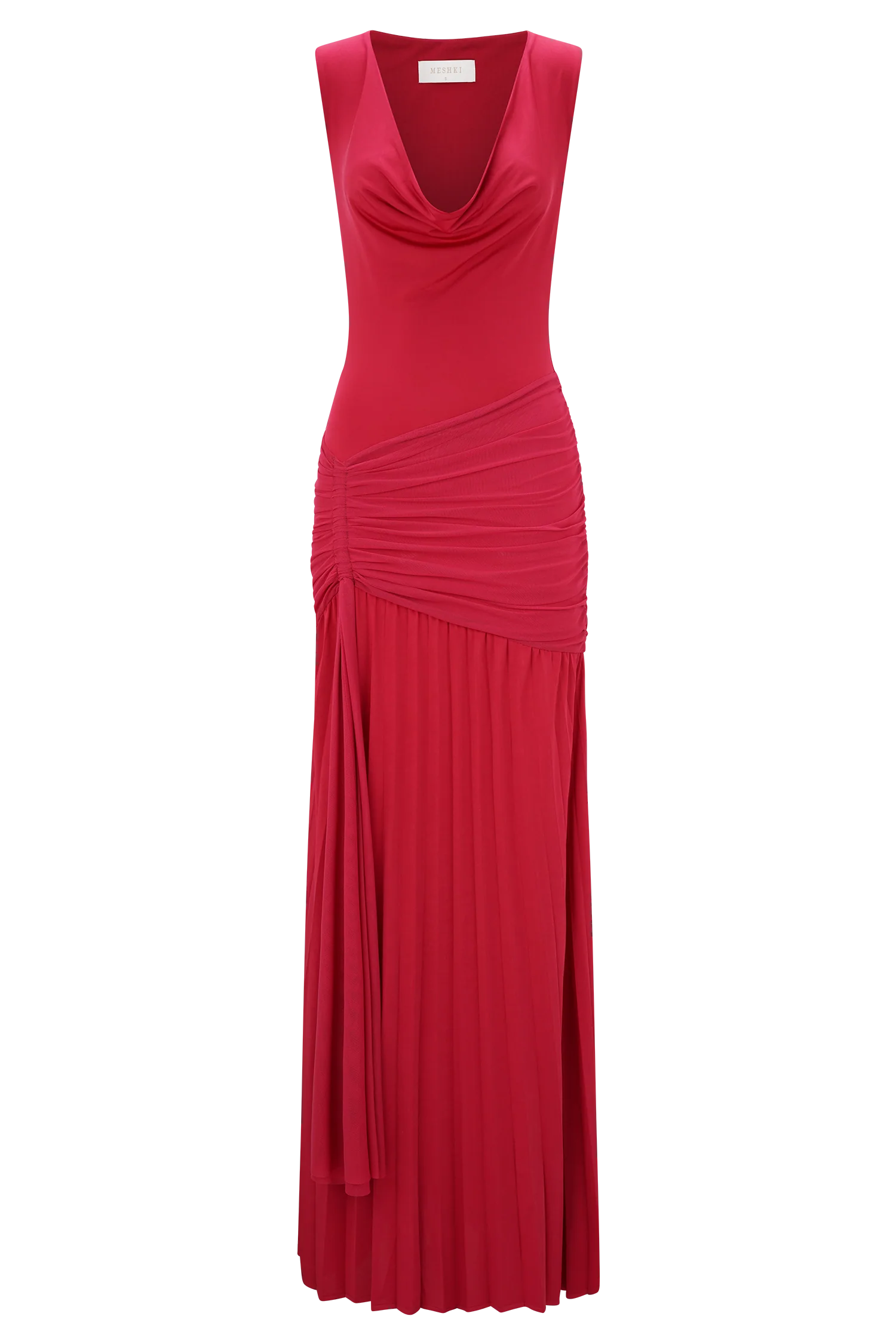 Dania Cowl Neck Slinky Maxi Dress - Fuchsia Pink - Image 10