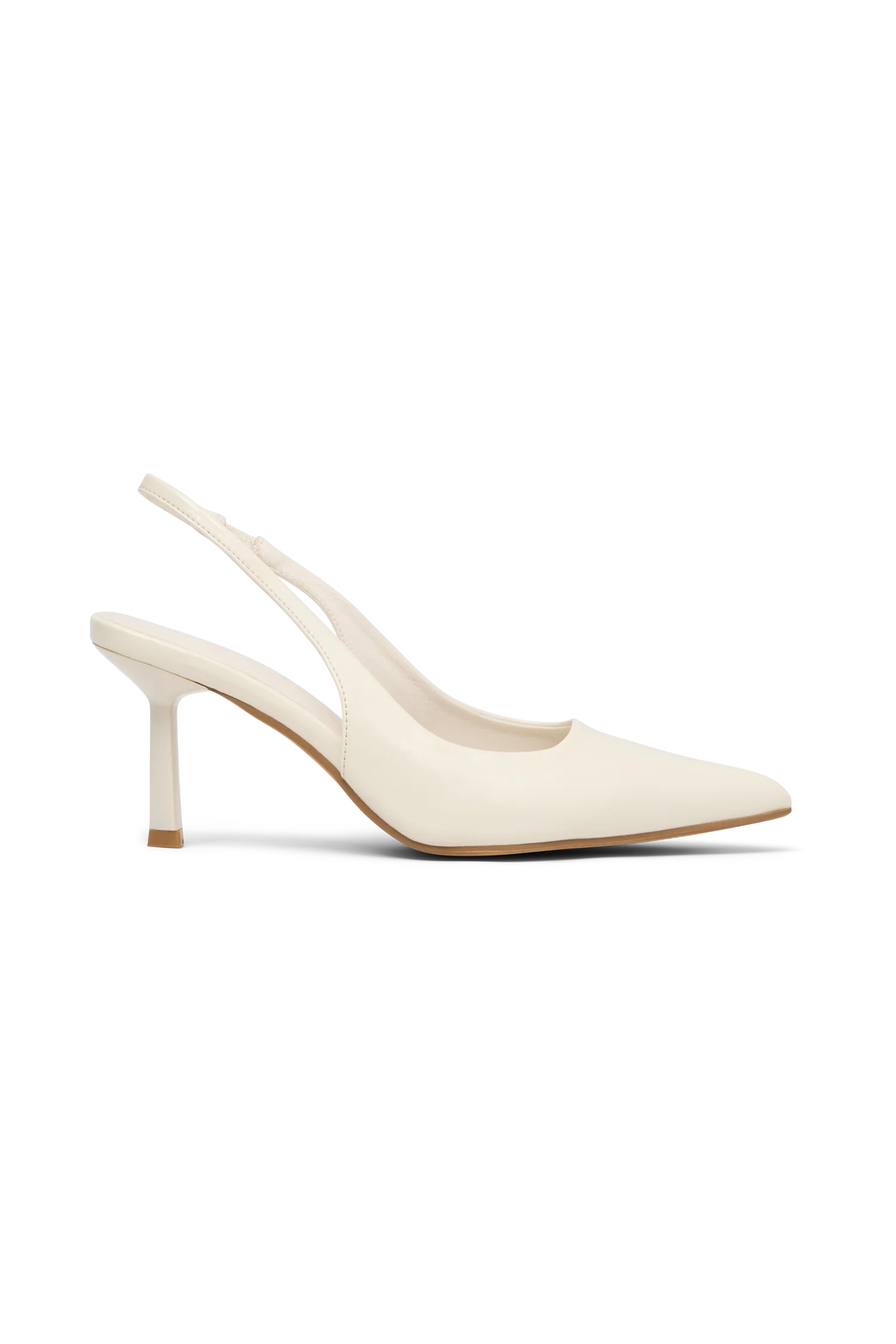 Dasha Patent Sling Back Heels - Ivory - Image 5