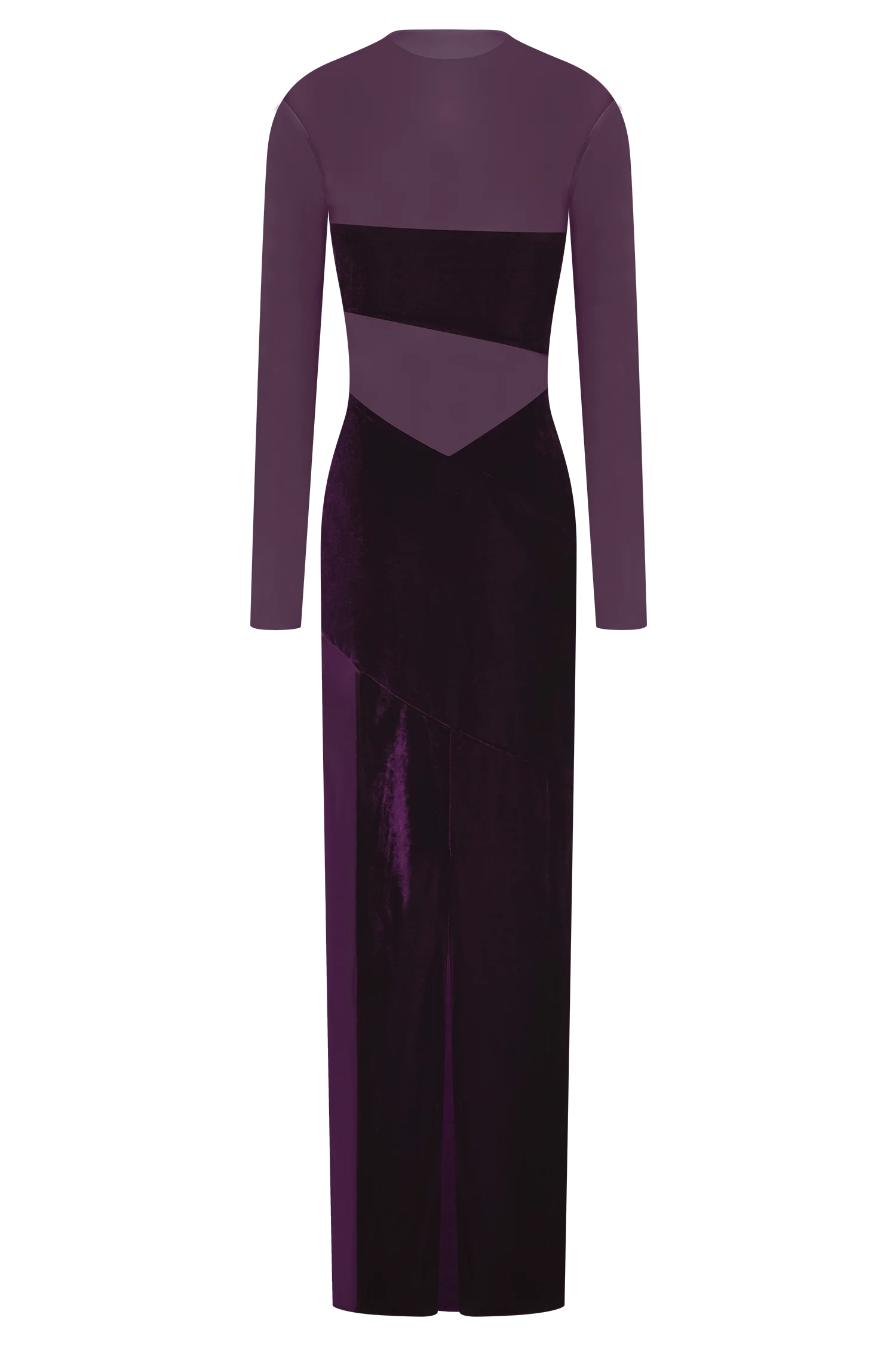 Davina Velvet And Mesh Maxi Dress - Purple - Image 5