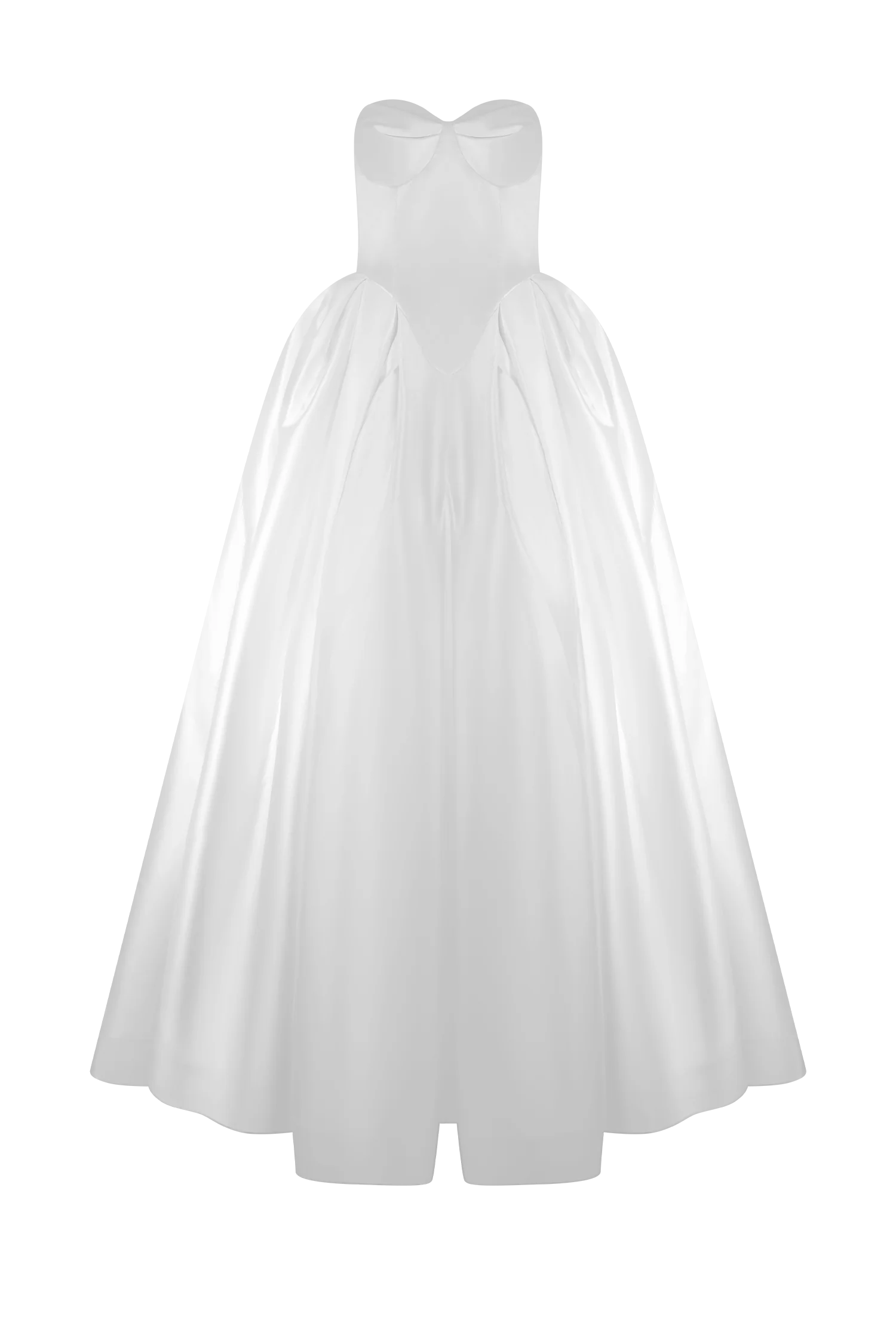 Delphine Satin Strapless Maxi Gown - White - Image 10