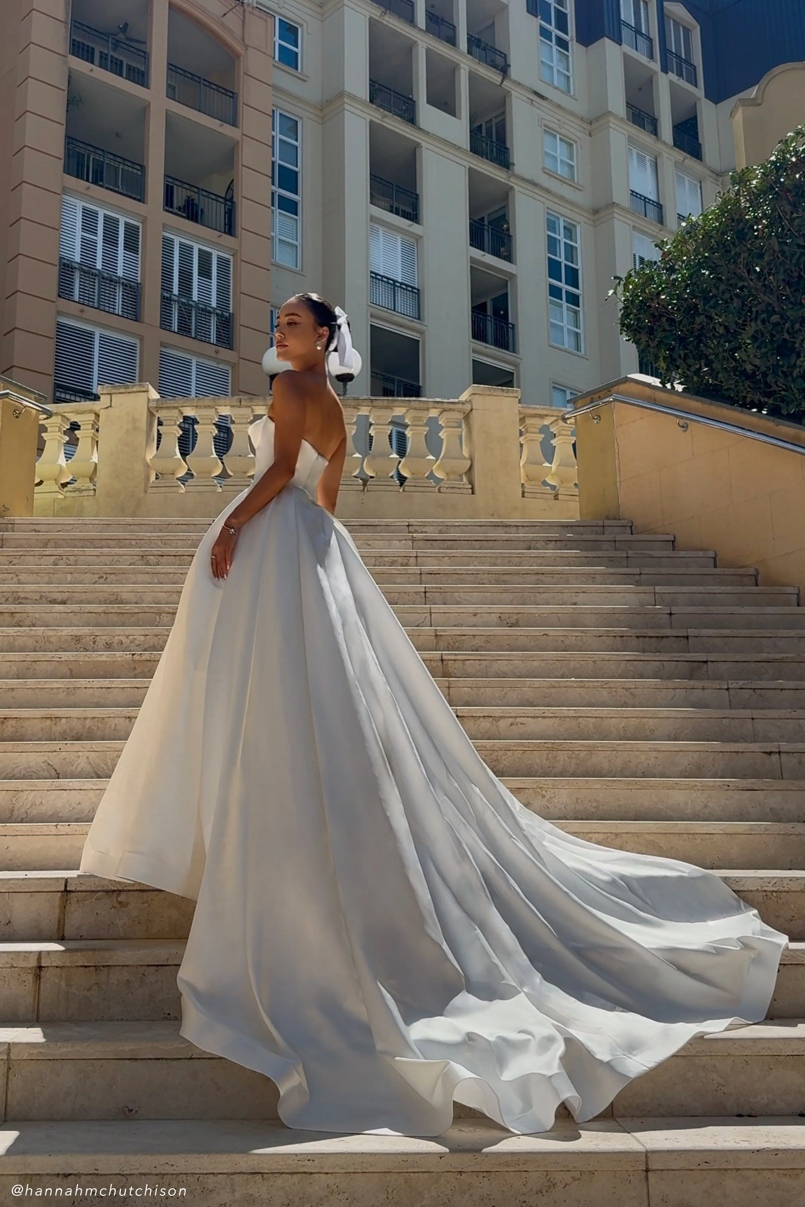 Delphine Satin Strapless Maxi Gown - White - Image 2