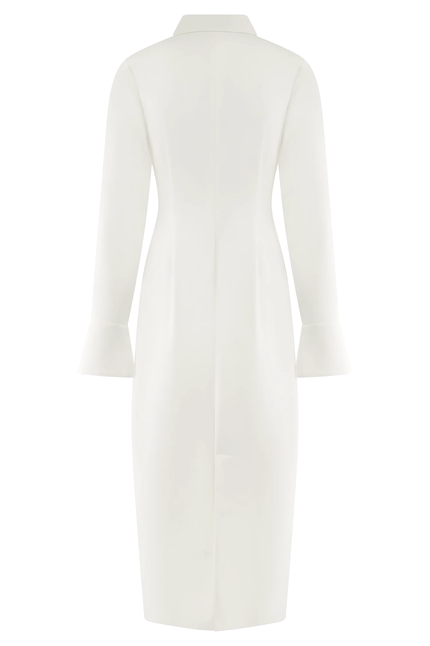 Dorian Fitted Shirt Midi Dress - White - Image 9