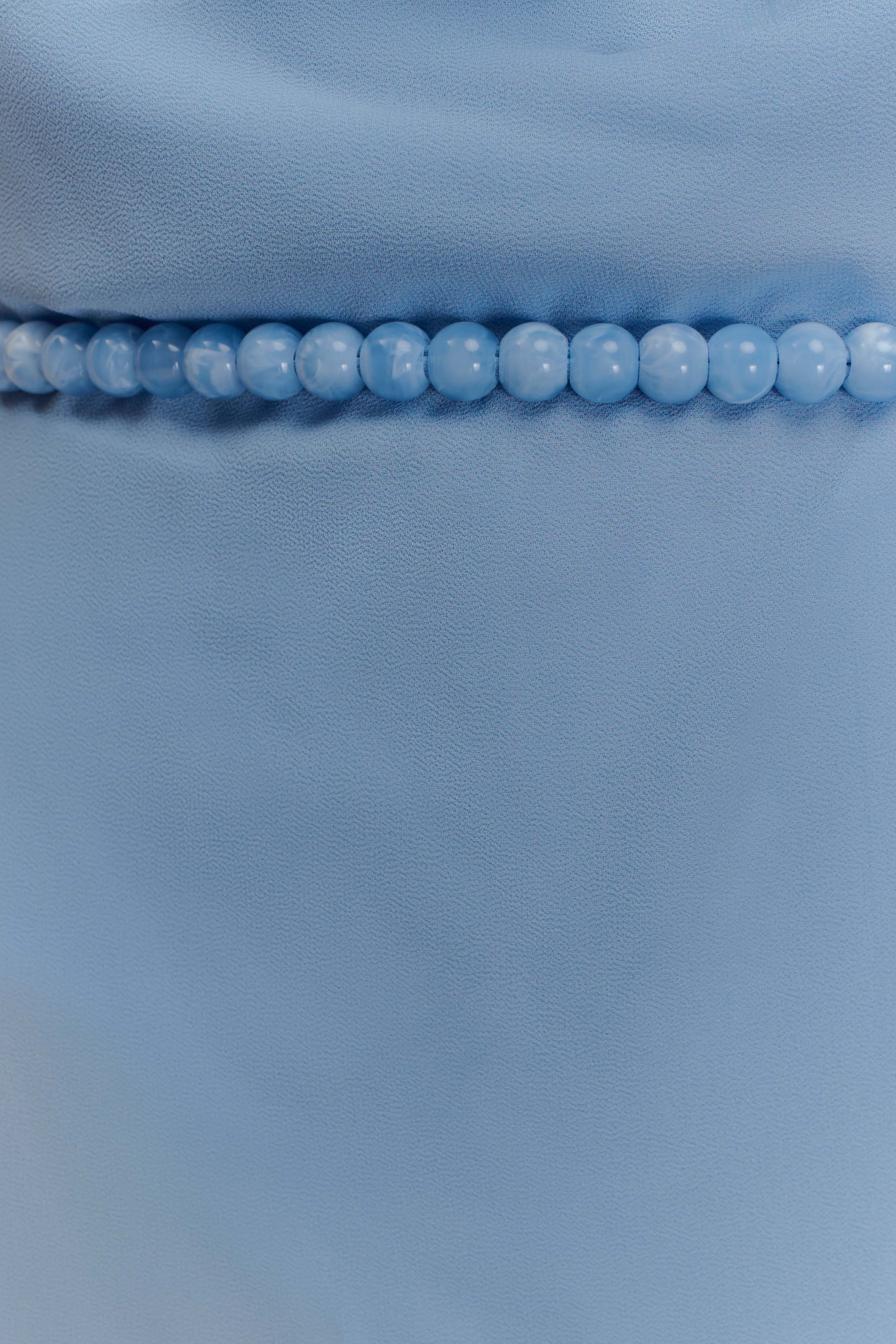 Elaine Chiffon Beaded Maxi Dress - Sky Blue - Image 7