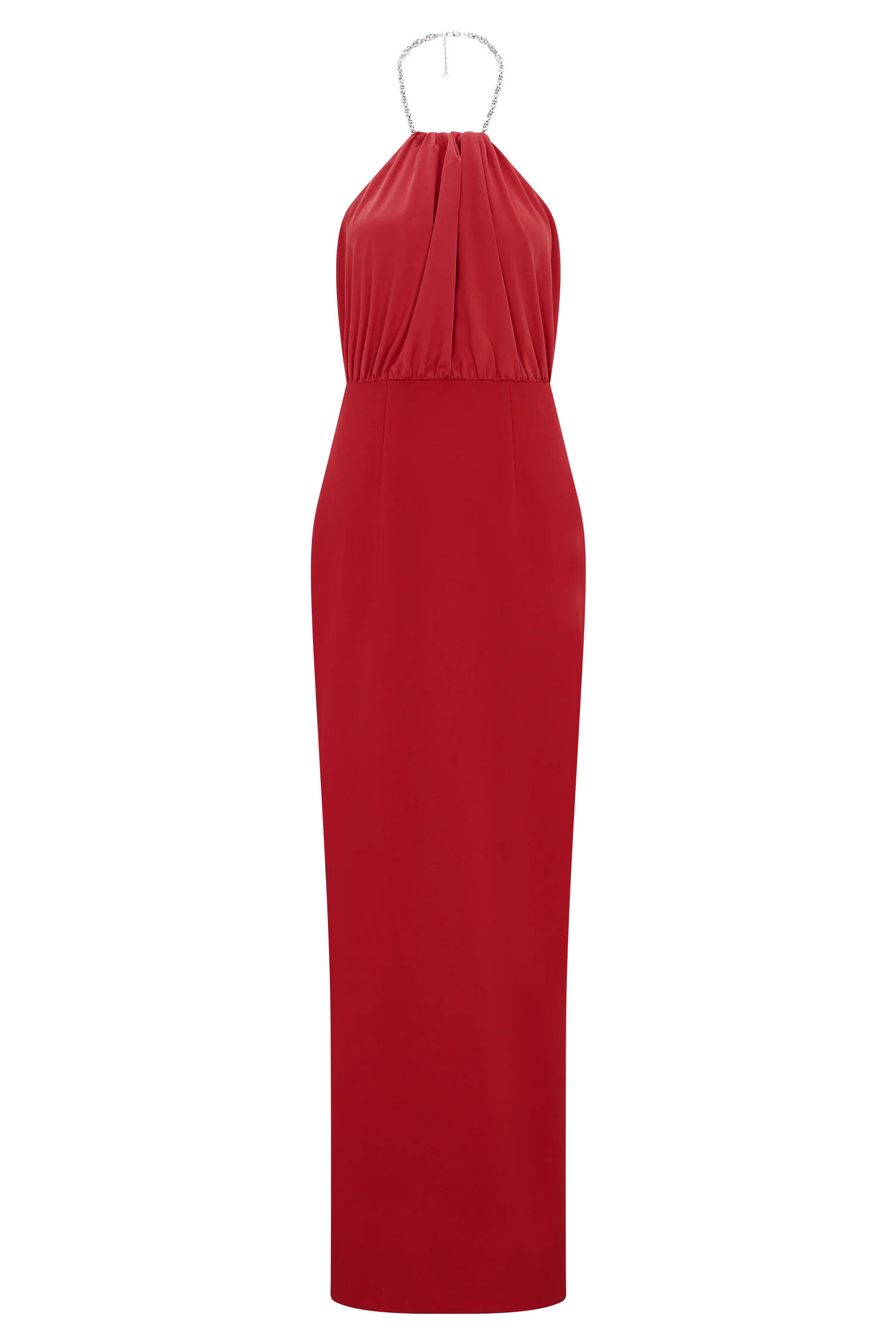 Elina Satin Necklace Maxi Dress - Red - Image 7