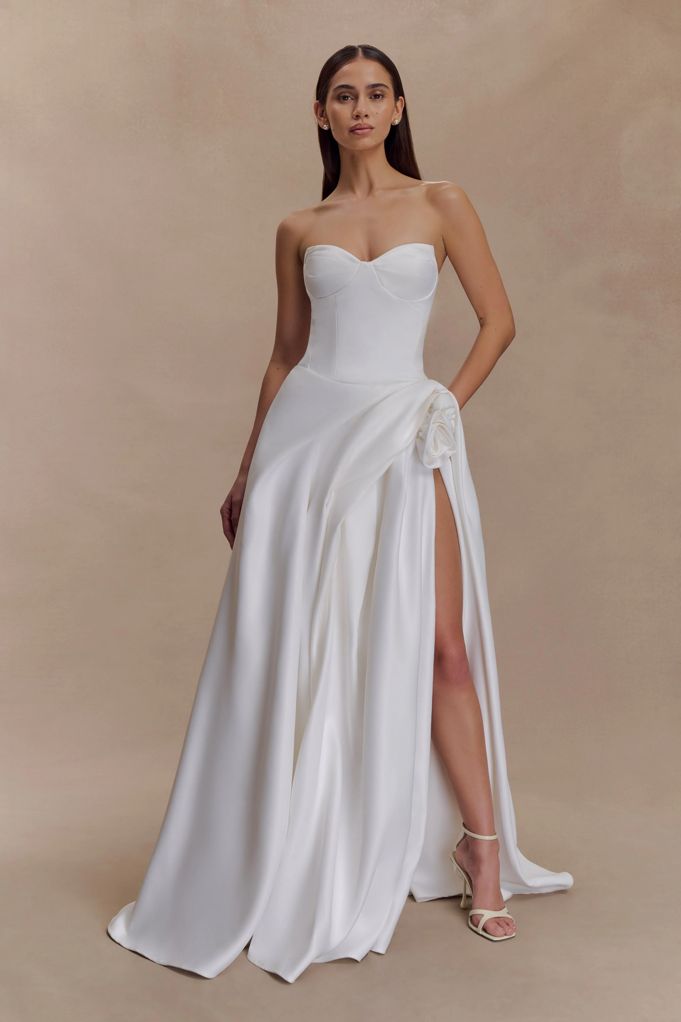 Elizabeth Strapless Corset Maxi Dress - White - Image 6