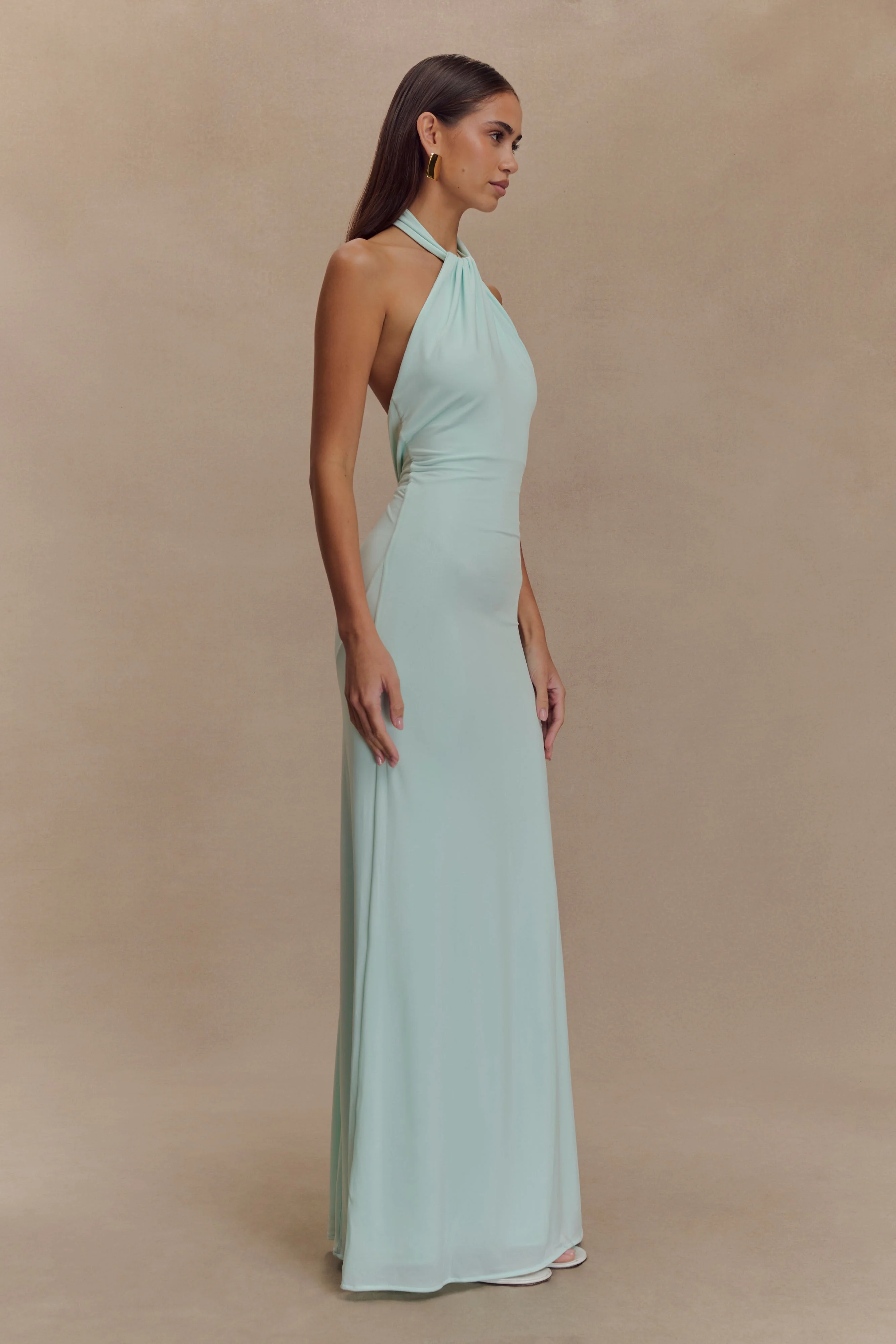 Elyna Slinky Halter Maxi Dress - Lagoon - Image 6