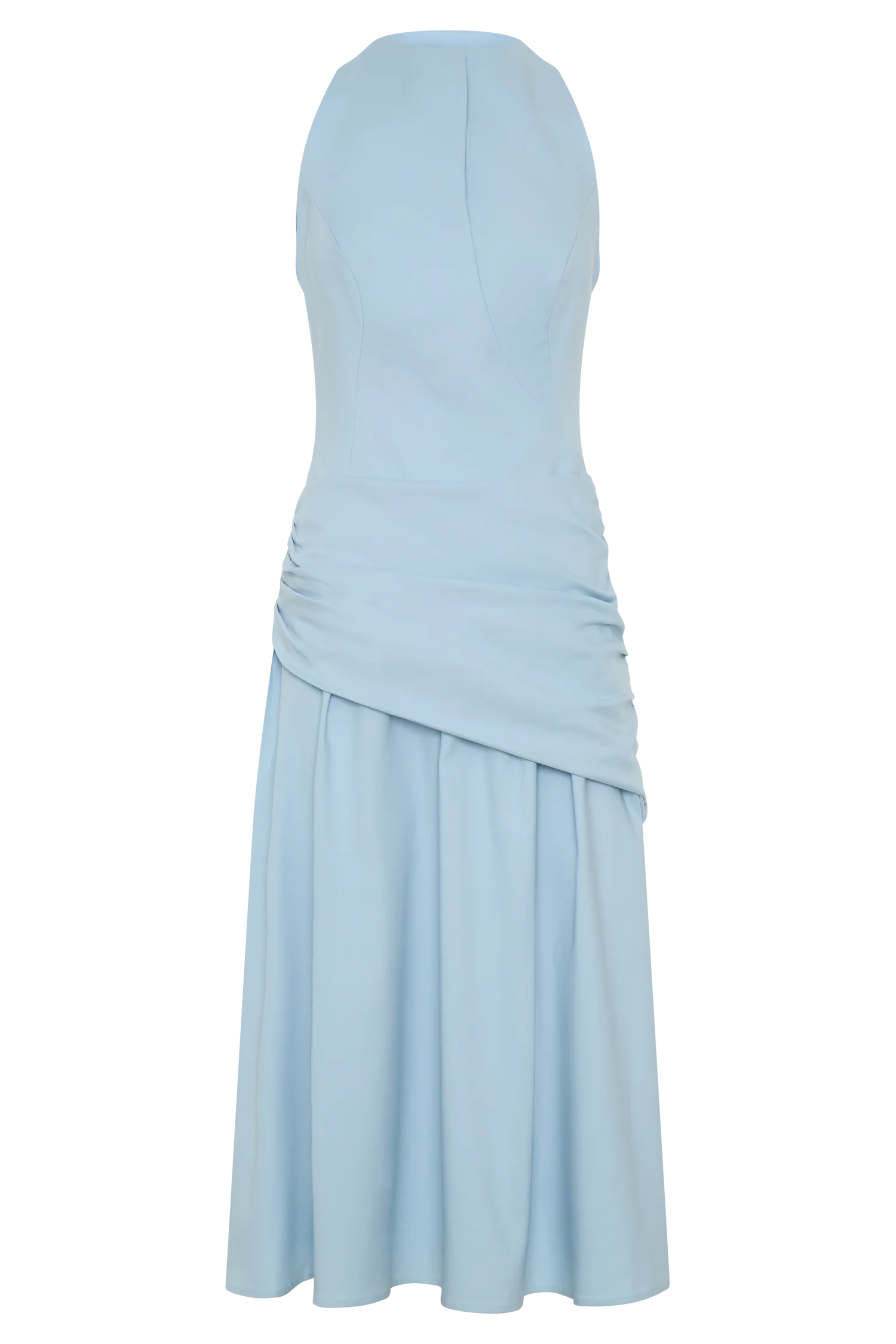 Emily Wrapped Waist Midi Dress - Sky Blue - Image 11