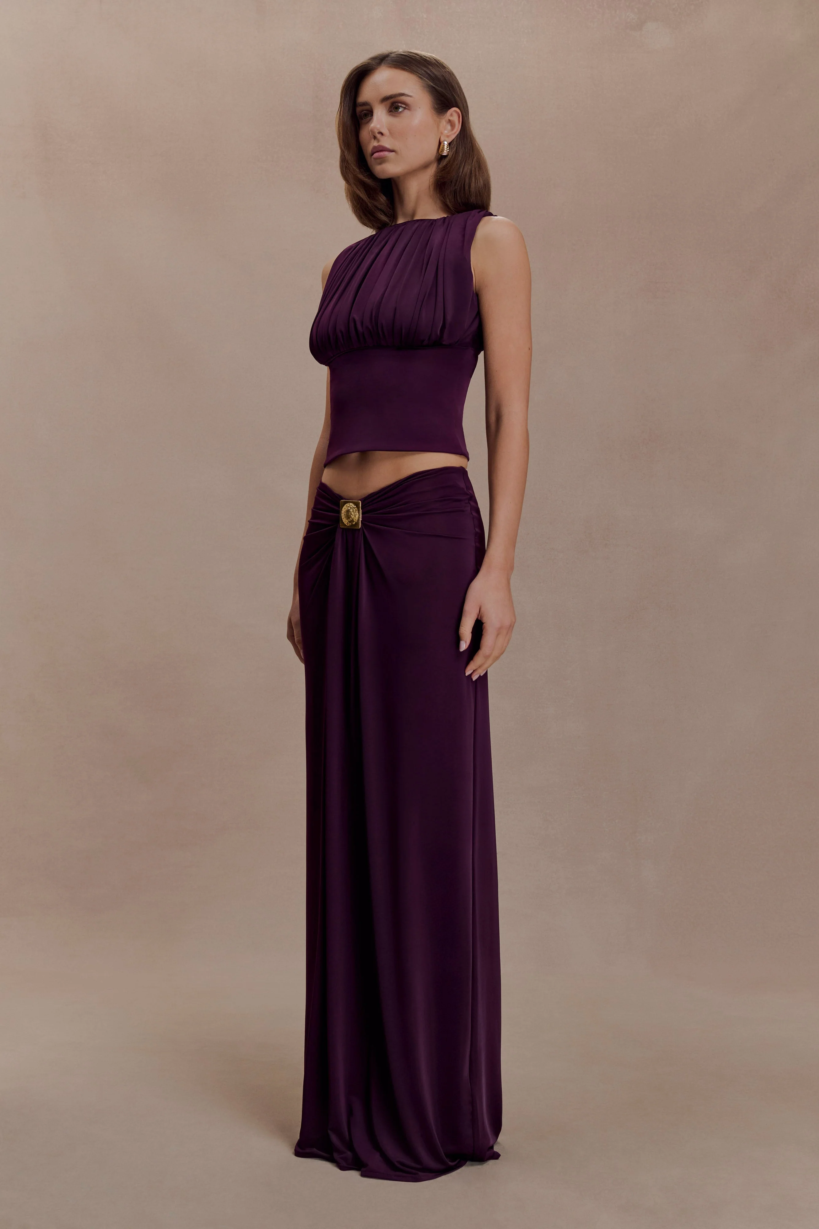 Erina Slinky Open Back Top - Aubergine - Image 4