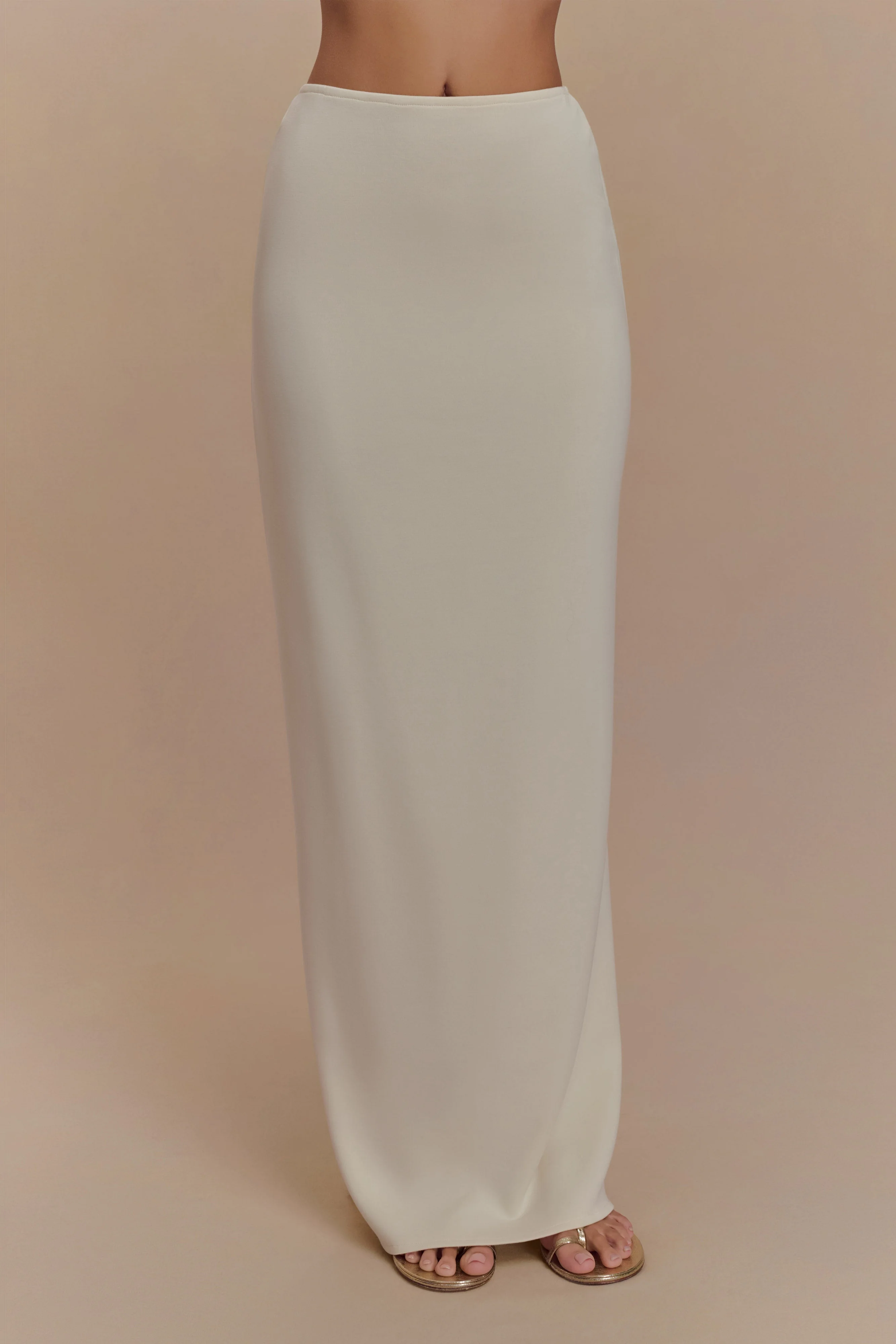 Eris Scuba Jersey Maxi Skirt - Ivory - Image 4