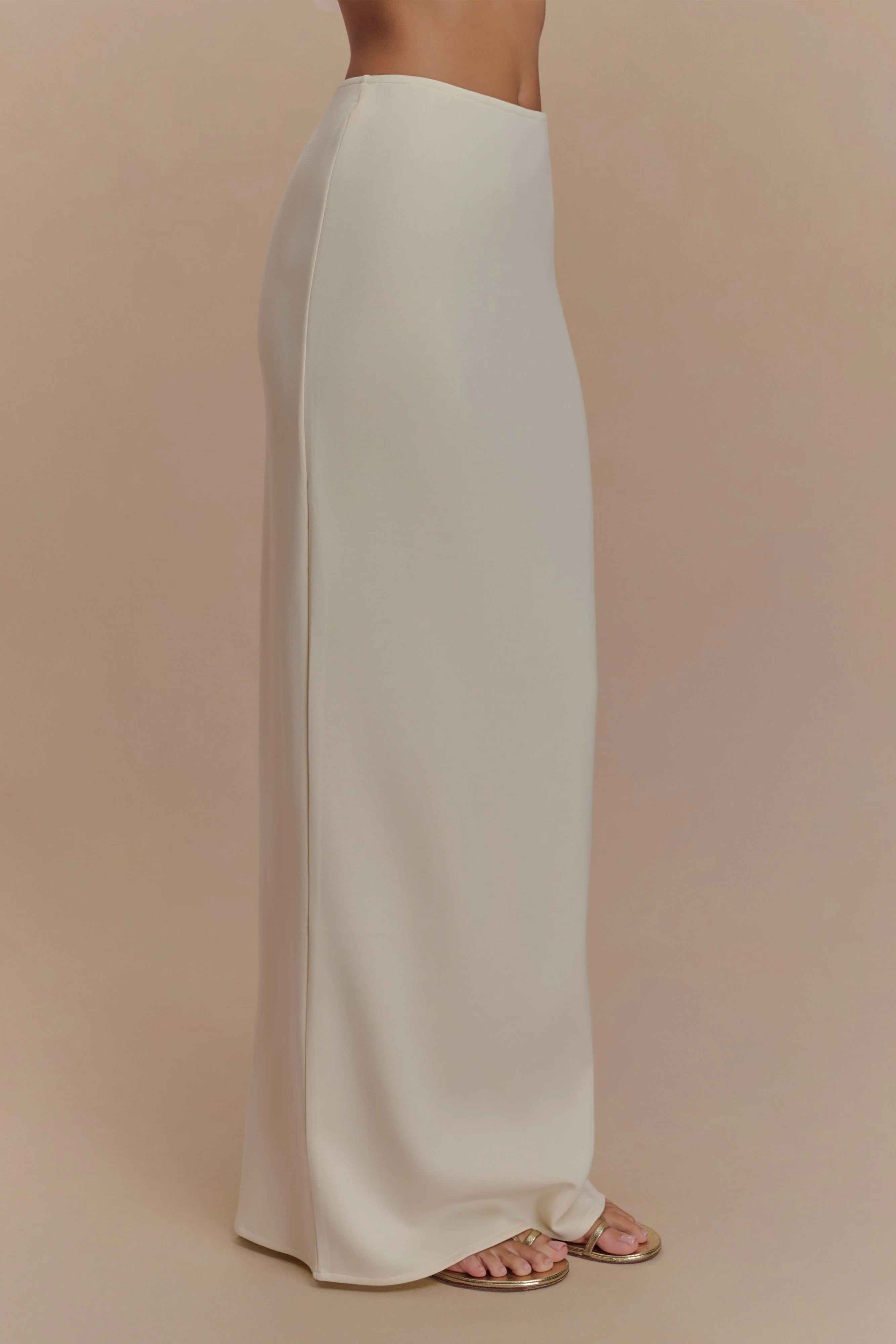 Eris Scuba Jersey Maxi Skirt - Ivory - Image 5