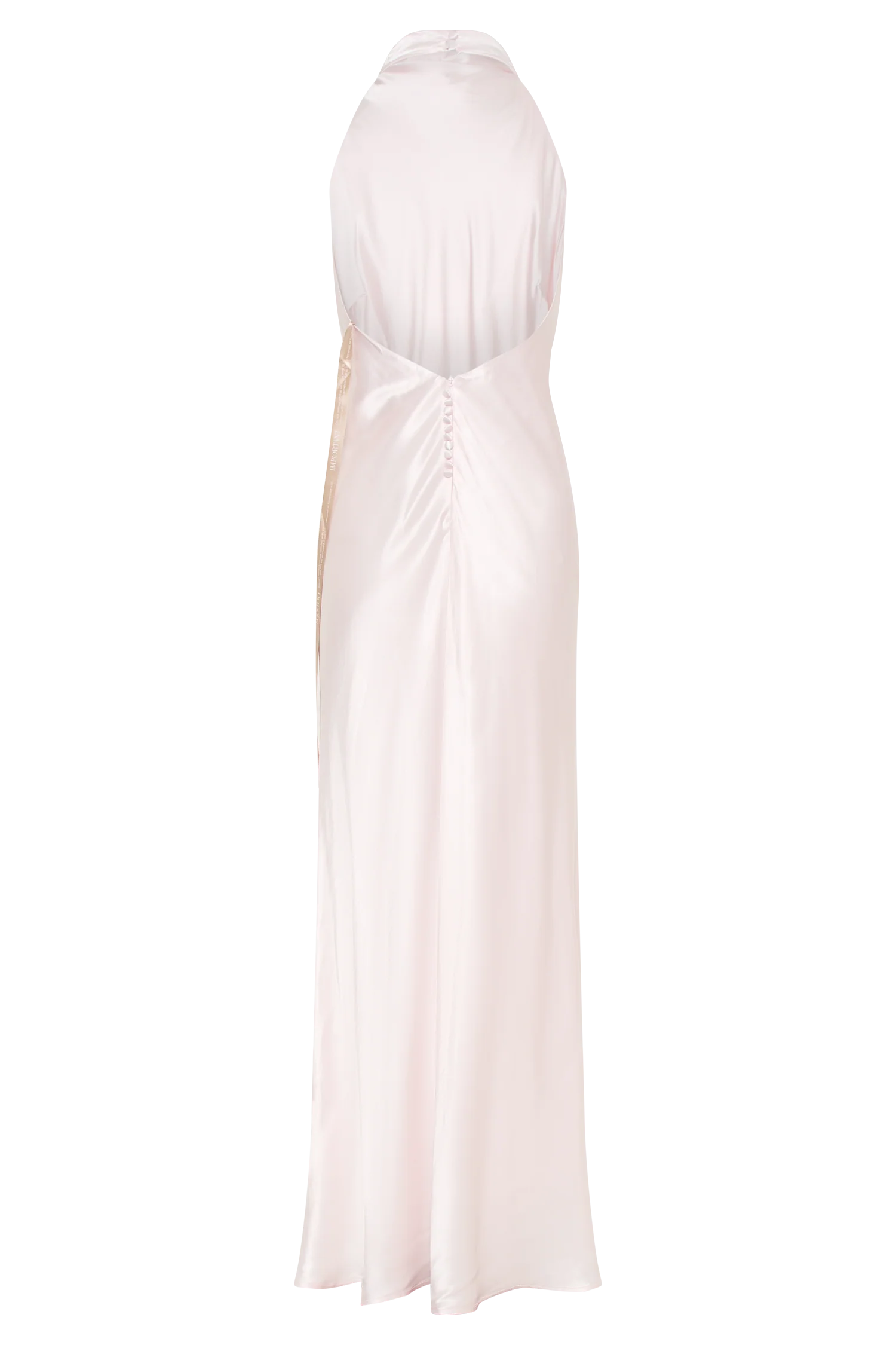 Esther Iridescent Satin Cowl Maxi Dress - Pale Pink - Image 8