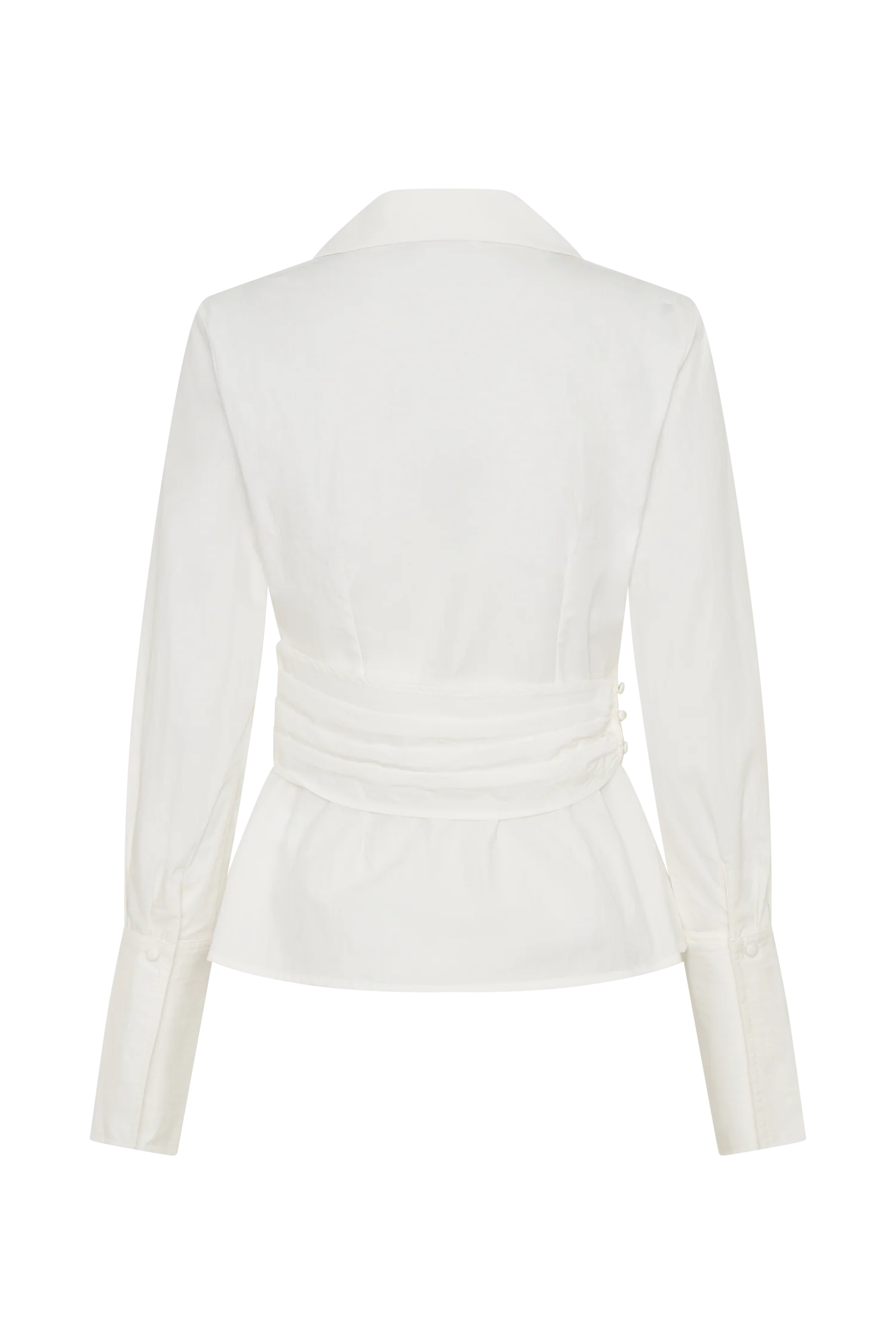 Eugenia Wrap Cotton Shirt - White - Image 8